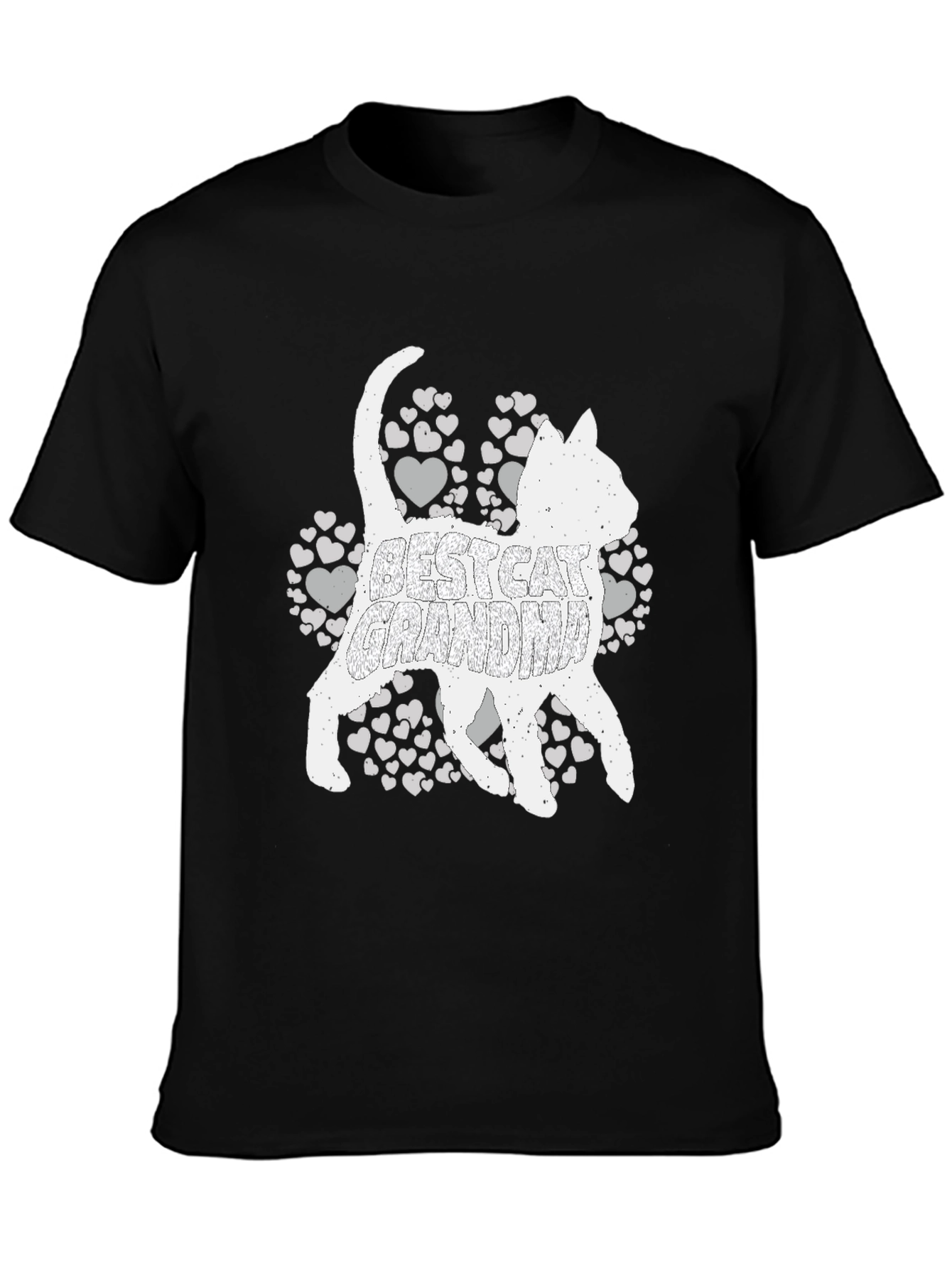 Best Cat Grandma Black T-Shirt