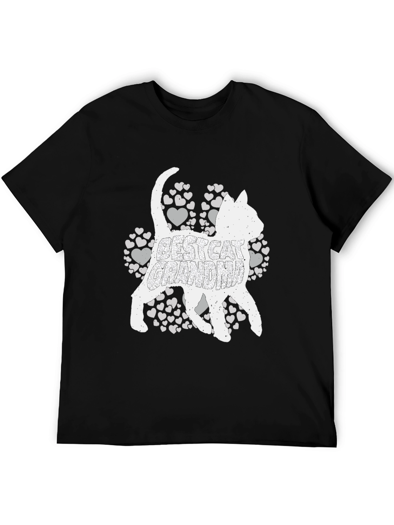 Best Cat Grandma Black T-Shirt