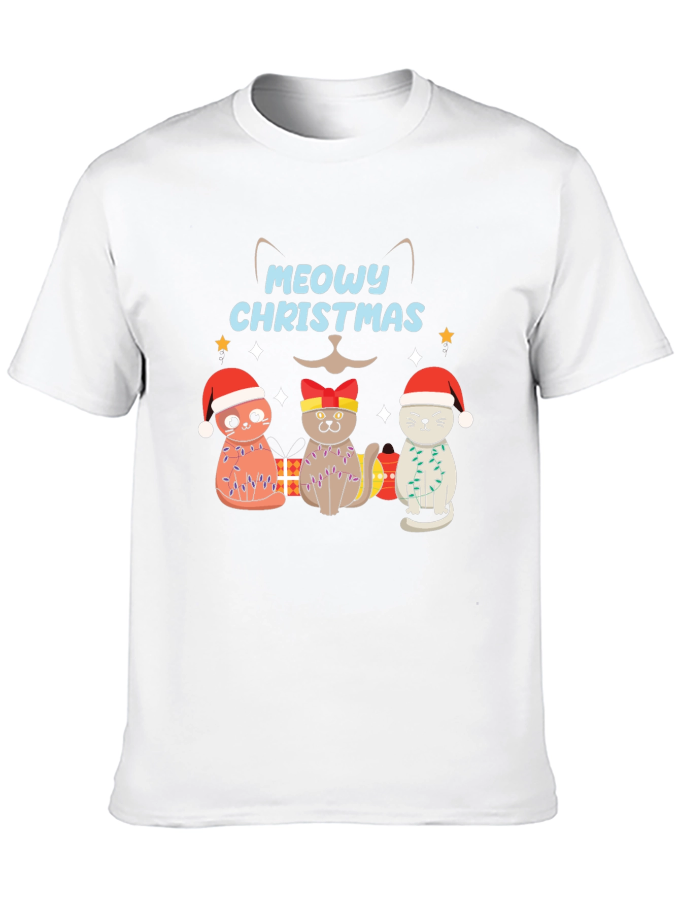 Meowy Christmas Cat T-Shirt - Holiday Graphic Tee