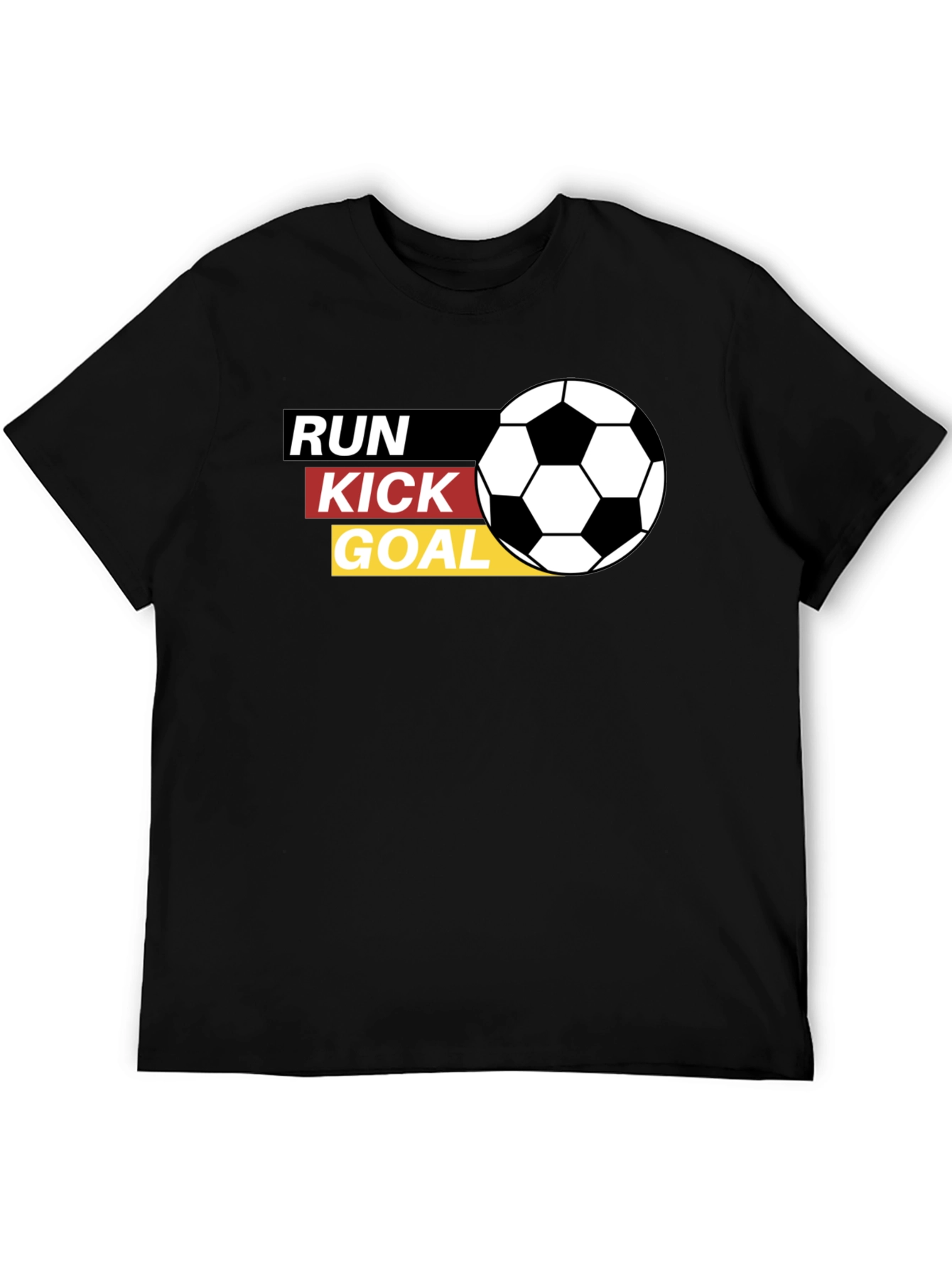 Run Kick Goal Soccer T-Shirt - Black
