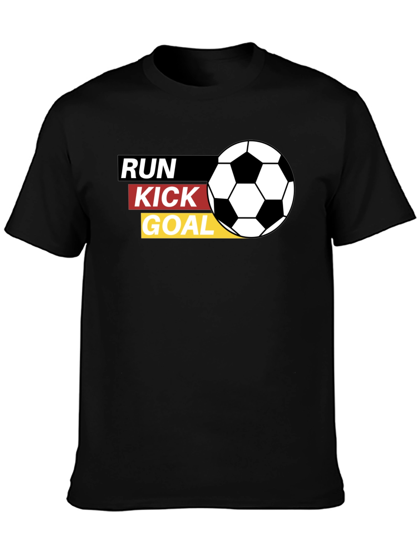 Run Kick Goal Soccer T-Shirt - Black