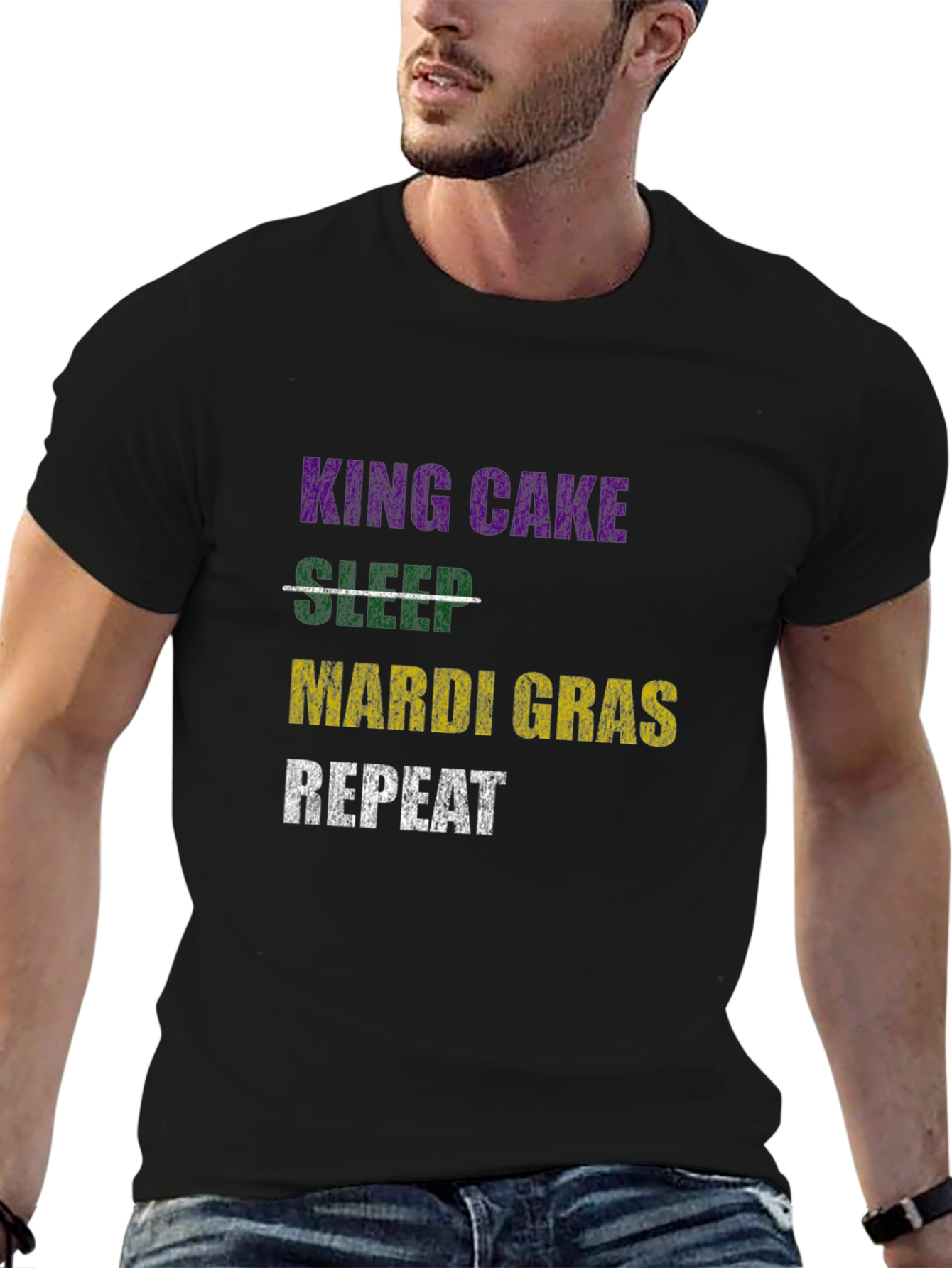 King Cake Mardi Gras T-Shirt - Repeat