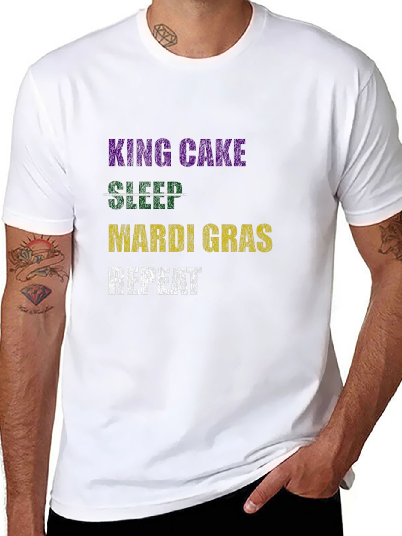 King Cake Mardi Gras T-Shirt - Repeat