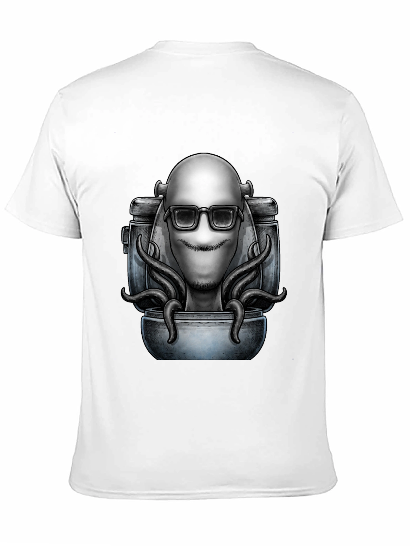 Cool Alien Octopus Graphic T-Shirt - Black