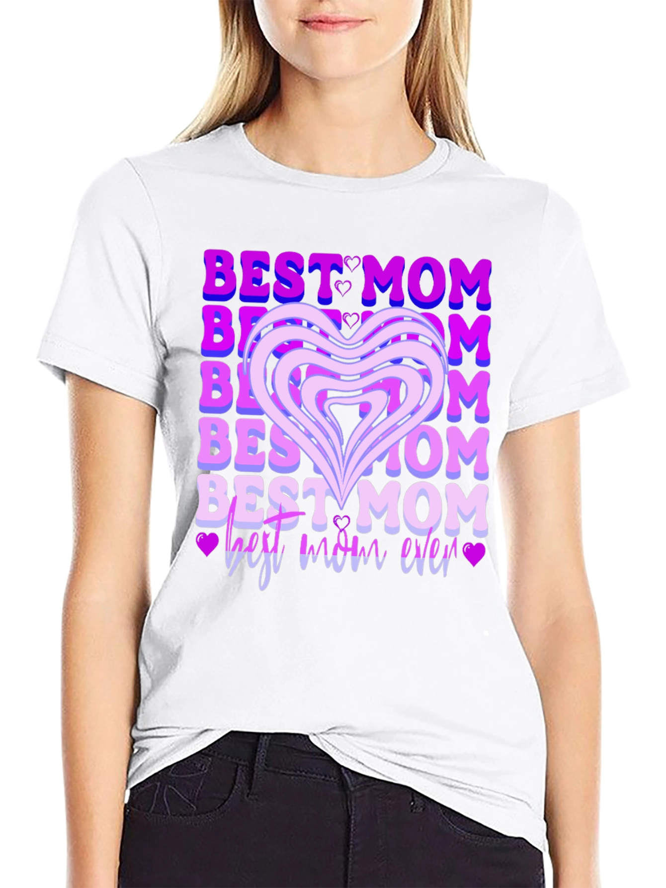 Best Mom Ever T-Shirt - Heart Graphic Tee
