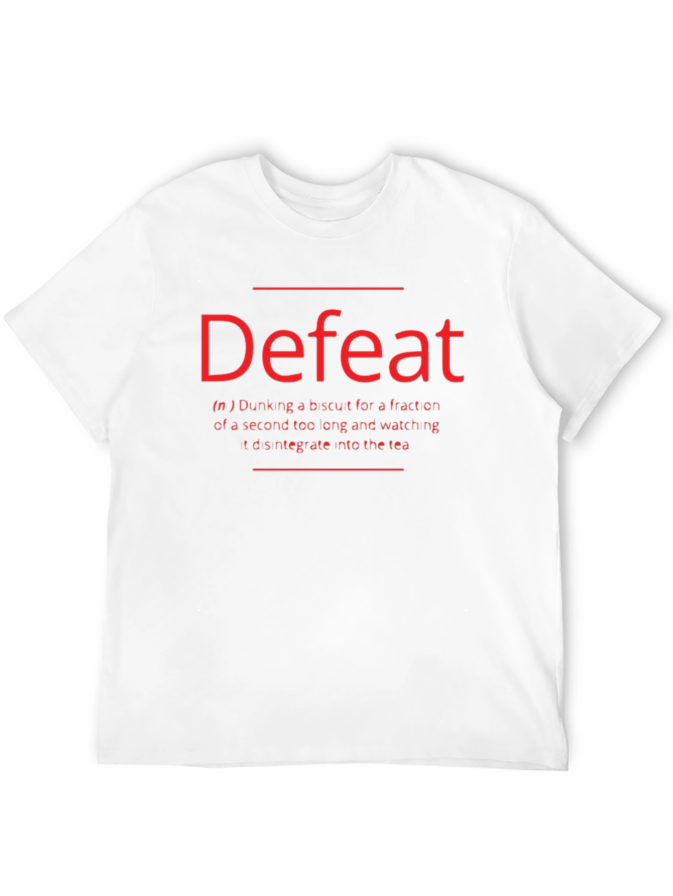 Defeat Biscuit Dunking Black T-Shirt Funny Definition