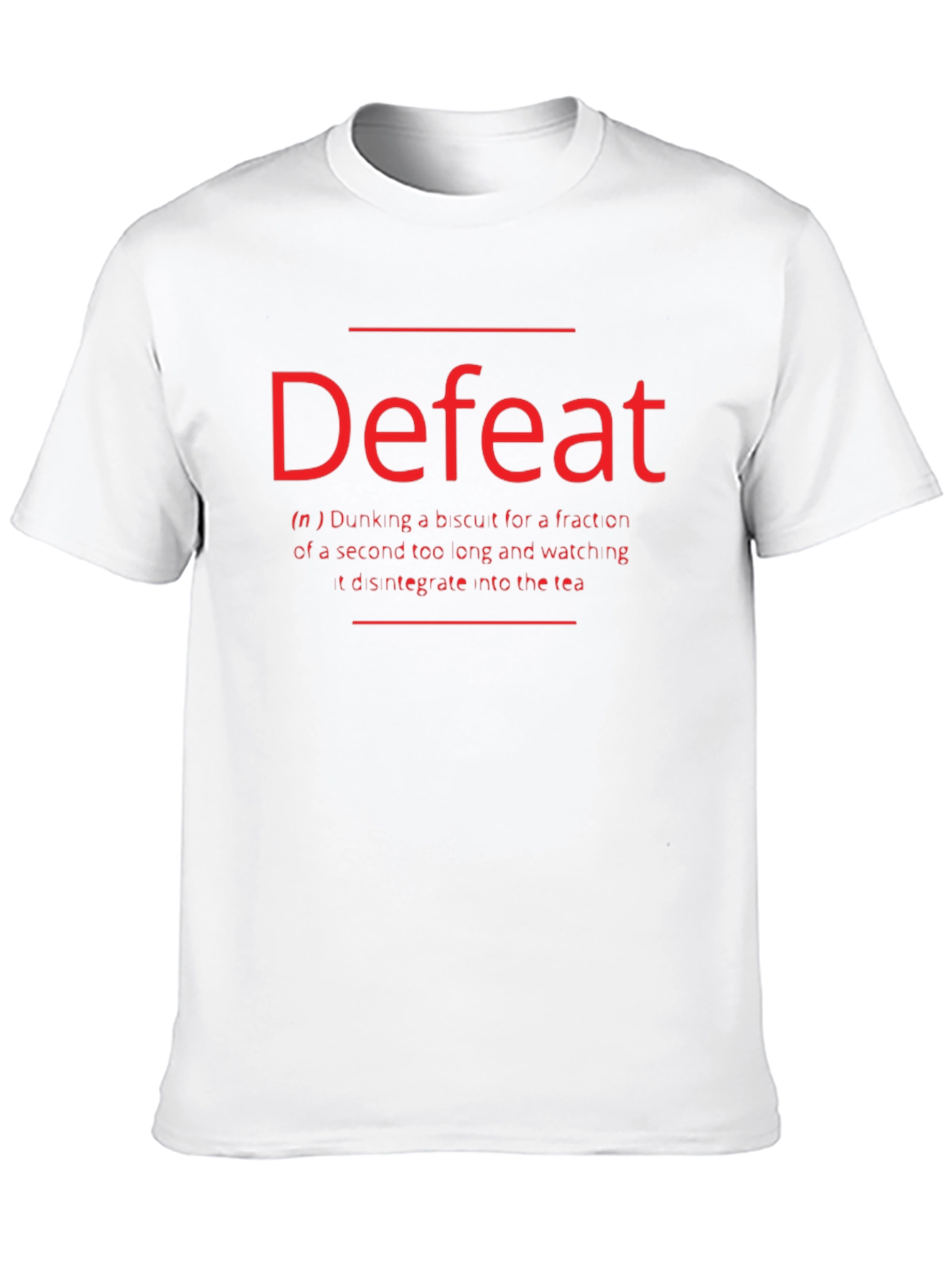 Defeat Biscuit Dunking Black T-Shirt Funny Definition