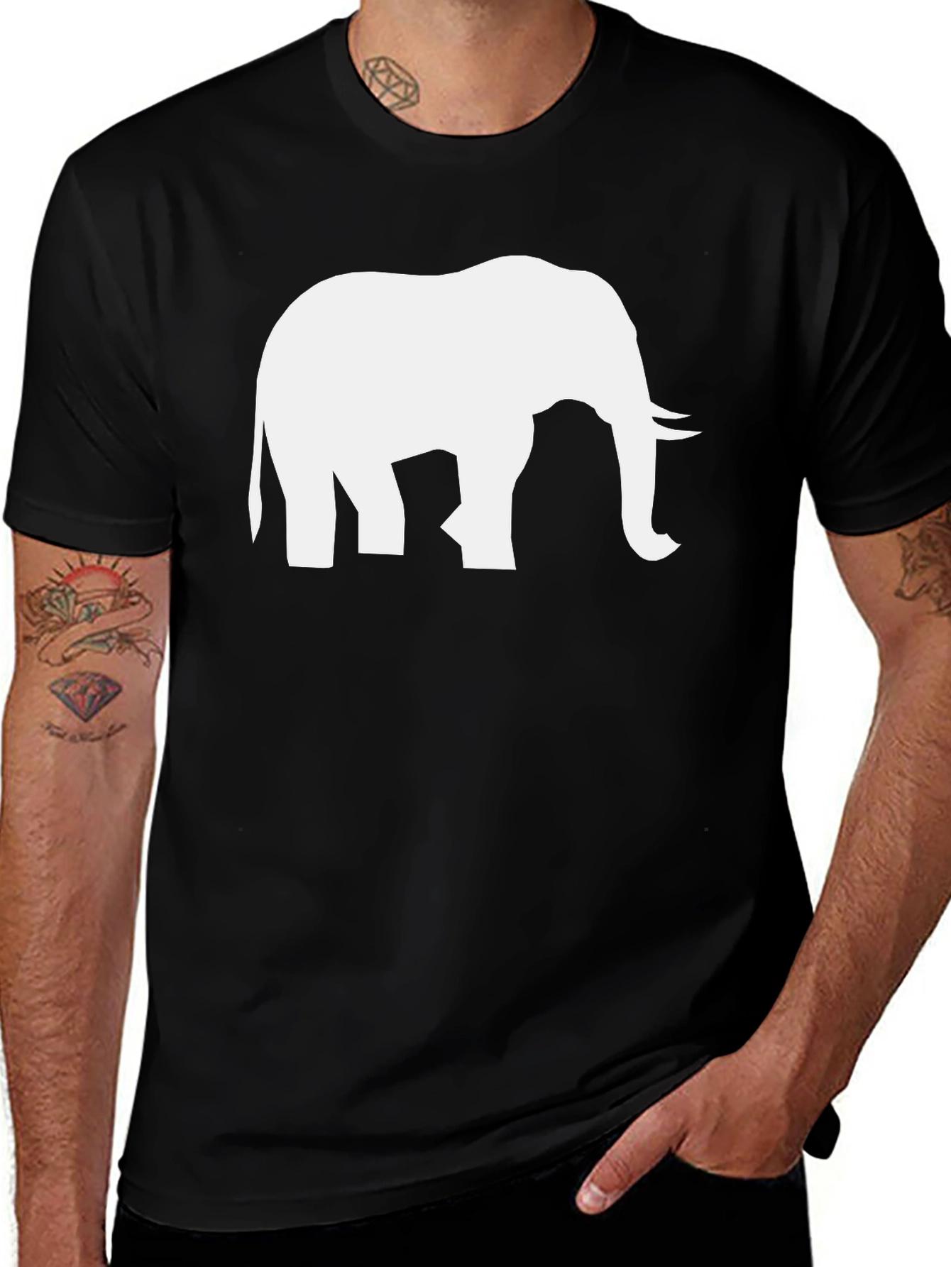 Elephant Graphic T-Shirt - Unisex Crew Neck