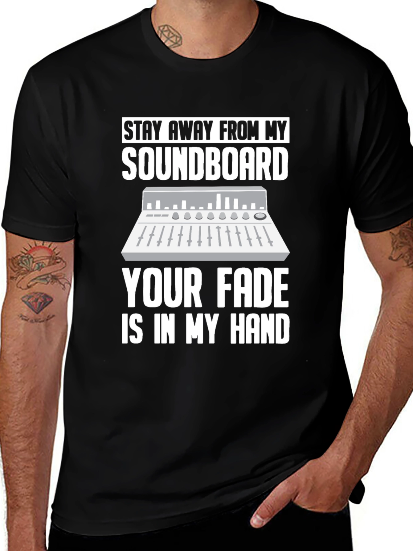 Soundboard DJ Black T-Shirt - Fade In My Hand