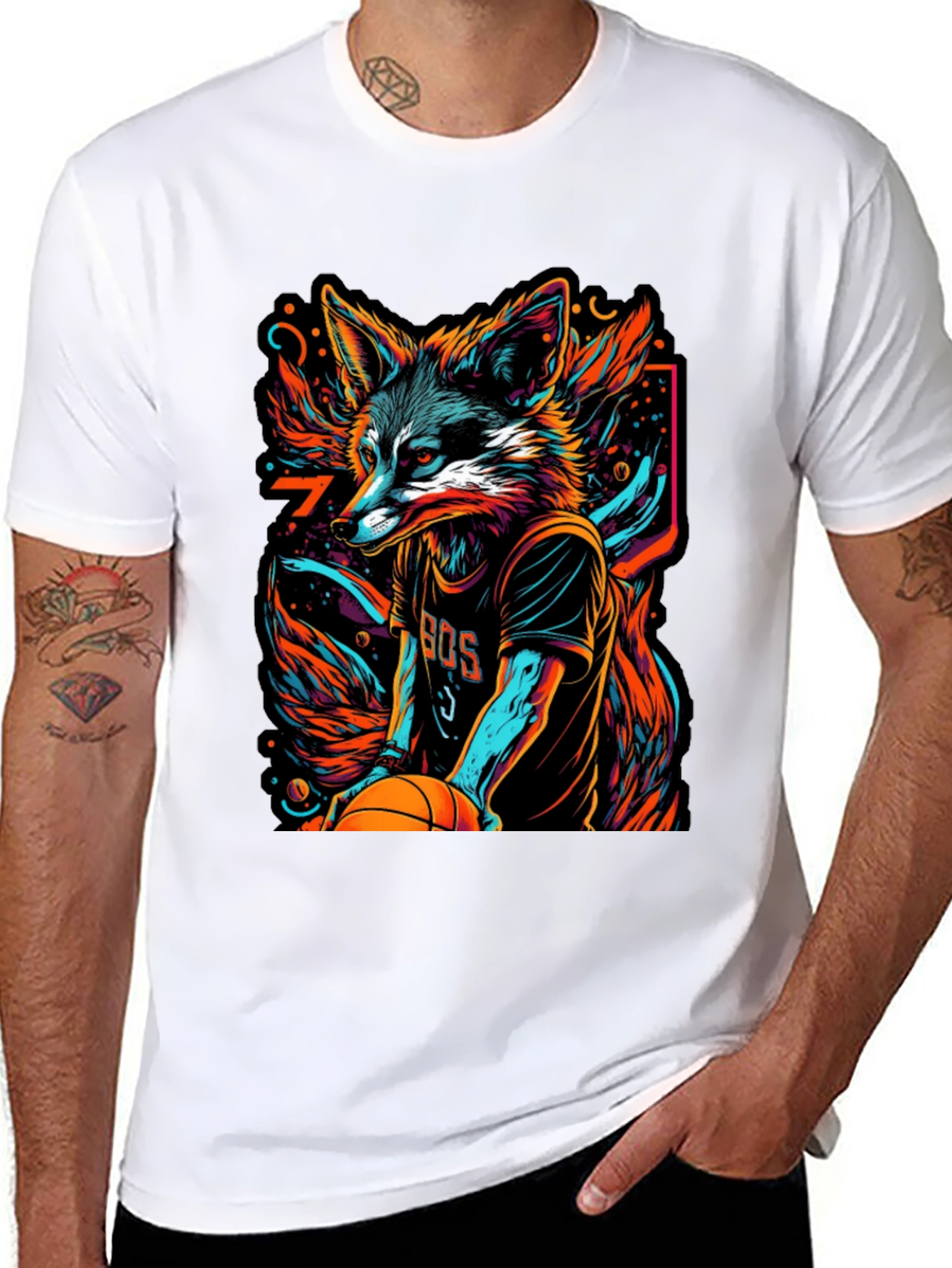 Fox Basketball Graphic Tee - Mens Black T-Shirt