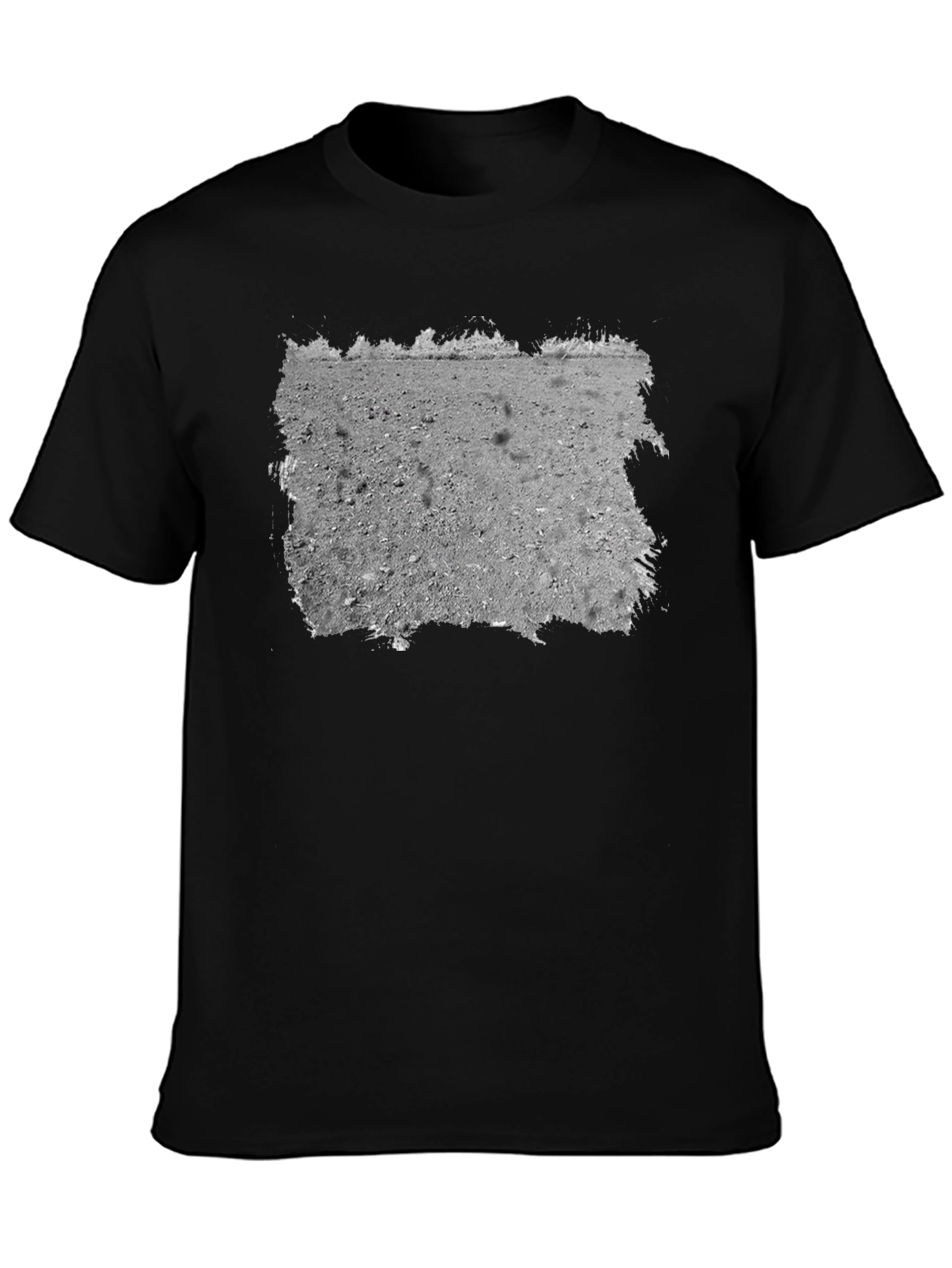 Lunar Surface Graphic Tee - Black Cotton Casual Shirt