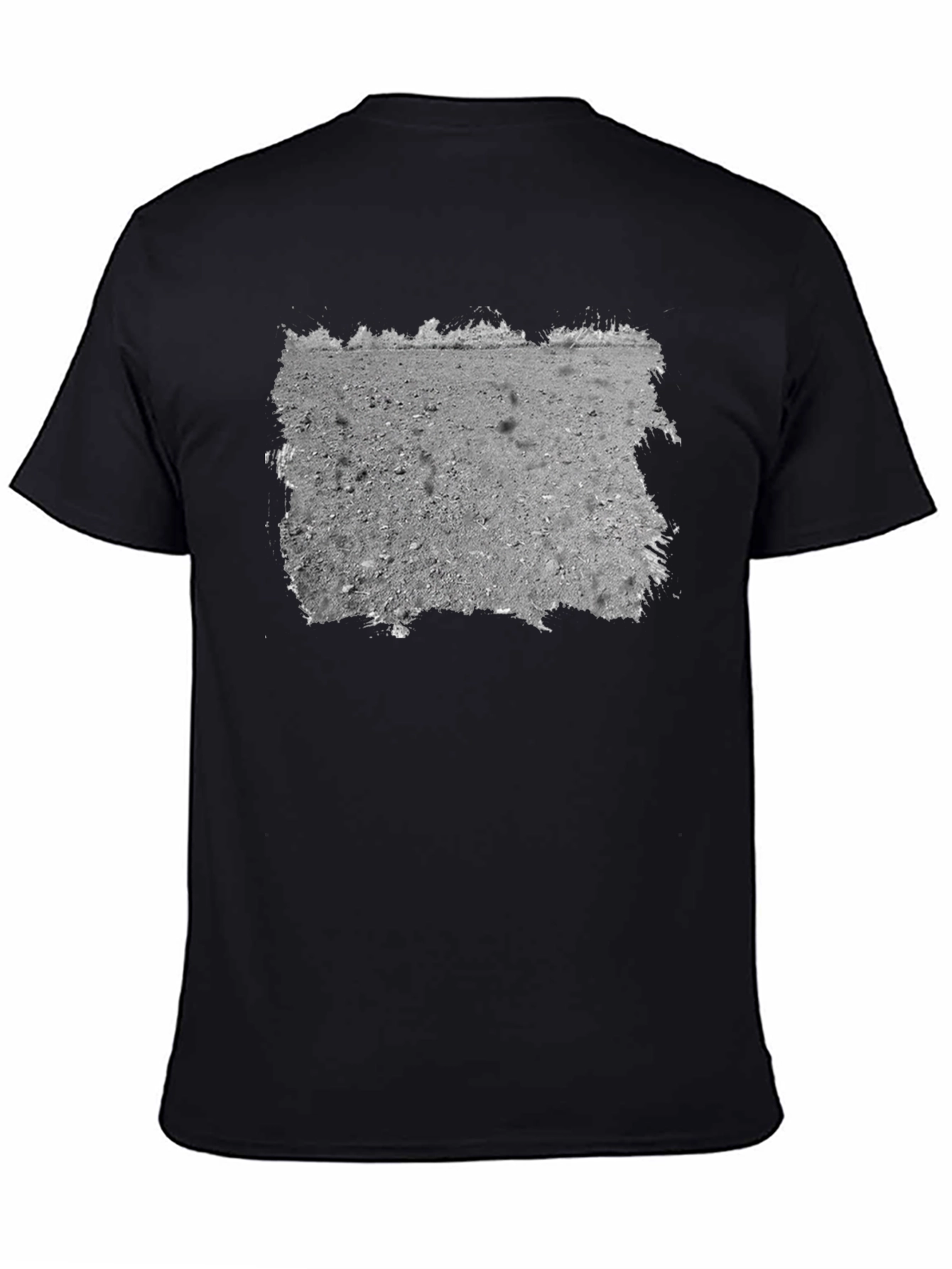 Lunar Surface Graphic Tee - Black Cotton Casual Shirt