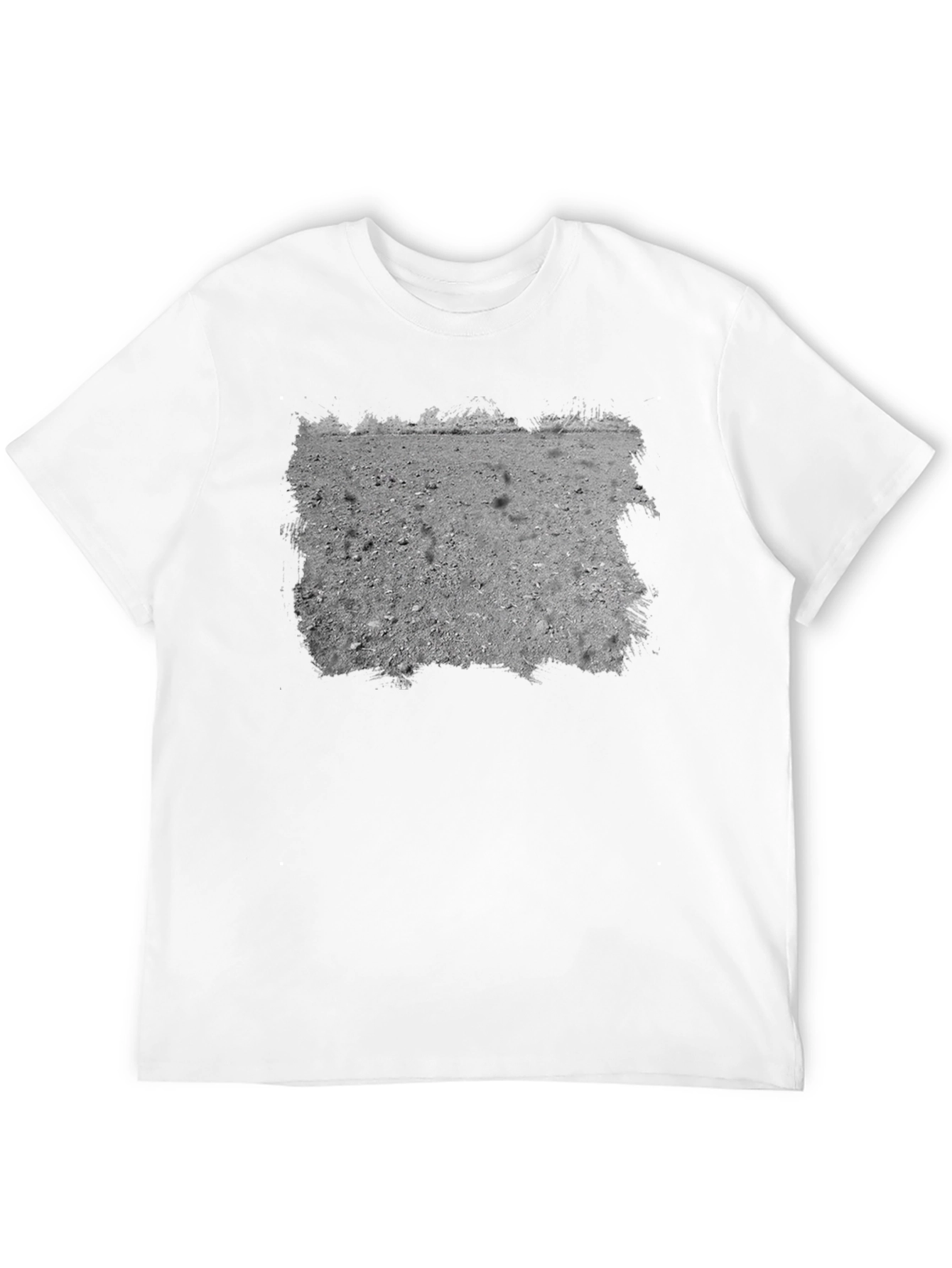 Lunar Surface Graphic Tee - Black Cotton Casual Shirt