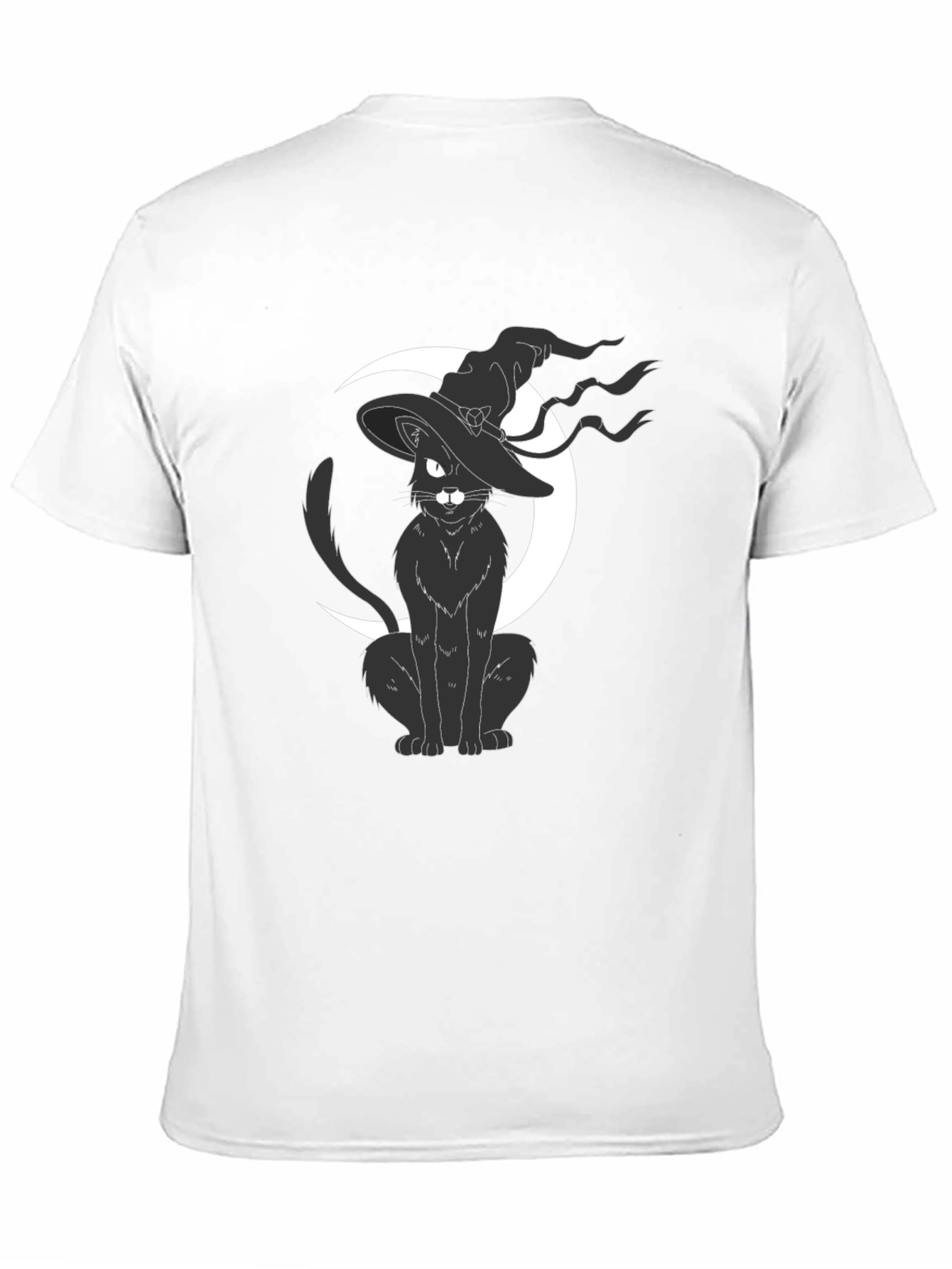 Witch Cat on Moon T-Shirt - Halloween Tee