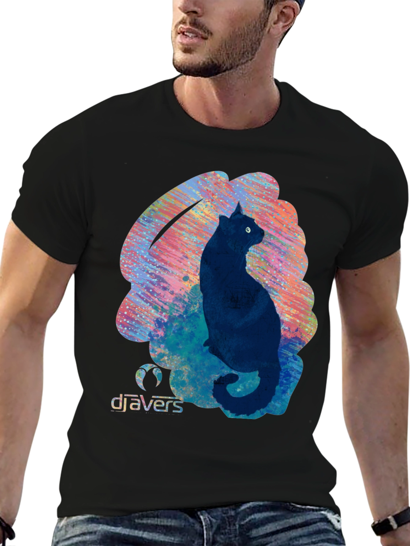 Cat Graphic Tee - Cool Artistic Design