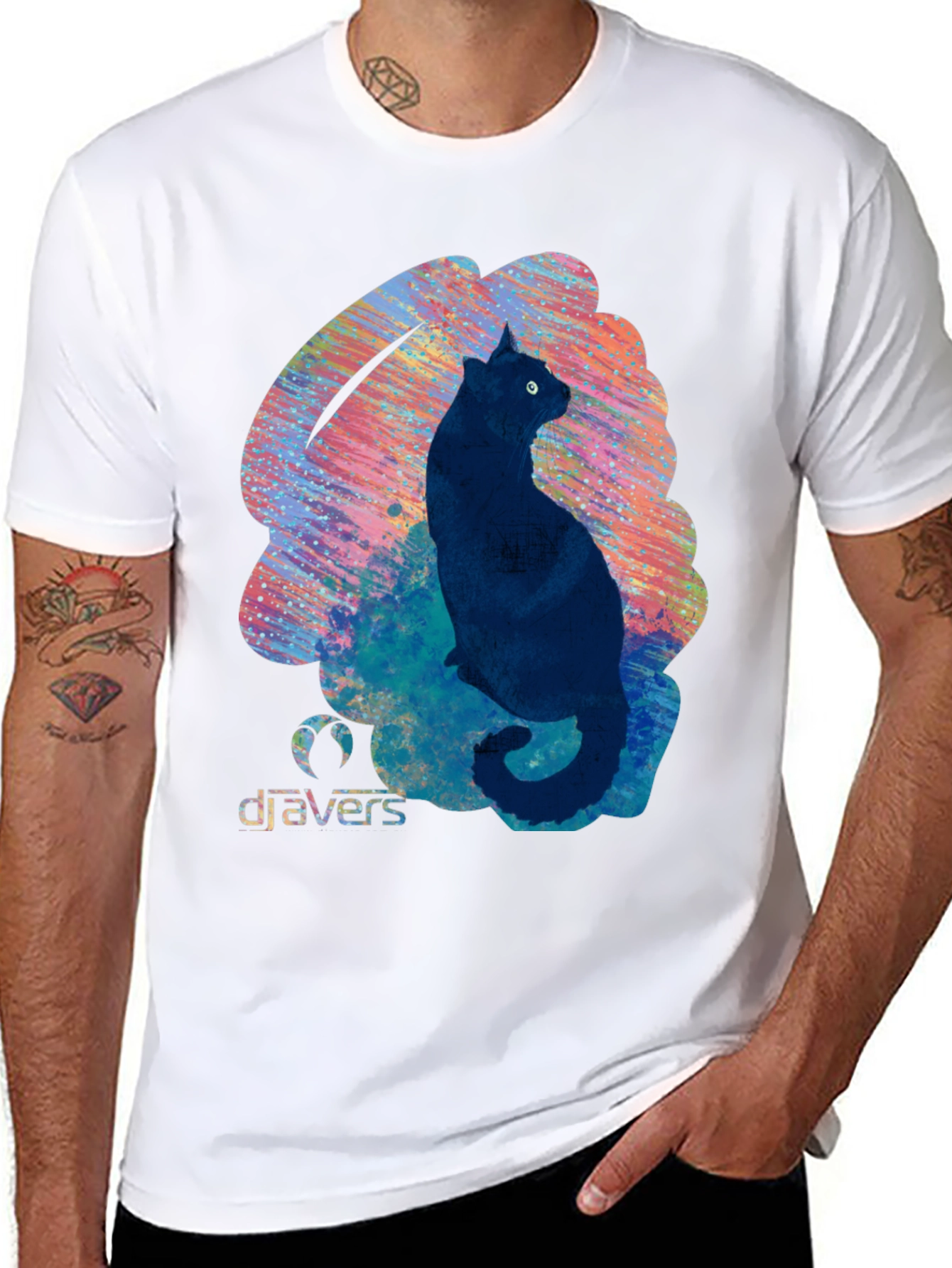 Cat Graphic Tee - Cool Artistic Design