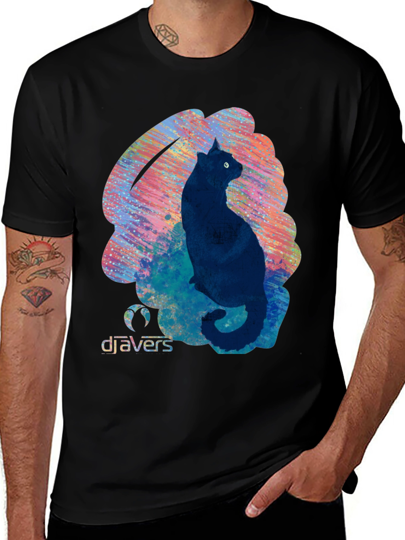 Cat Graphic Tee - Cool Artistic Design