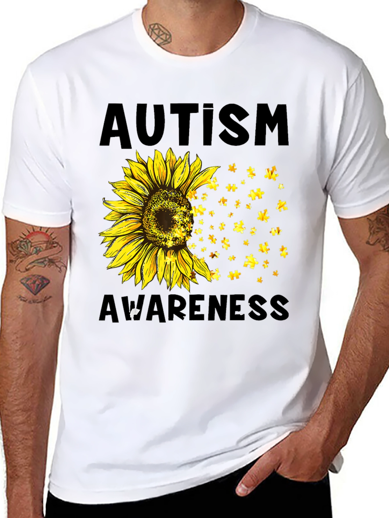 Autism Awareness Sunflower Graphic Tee