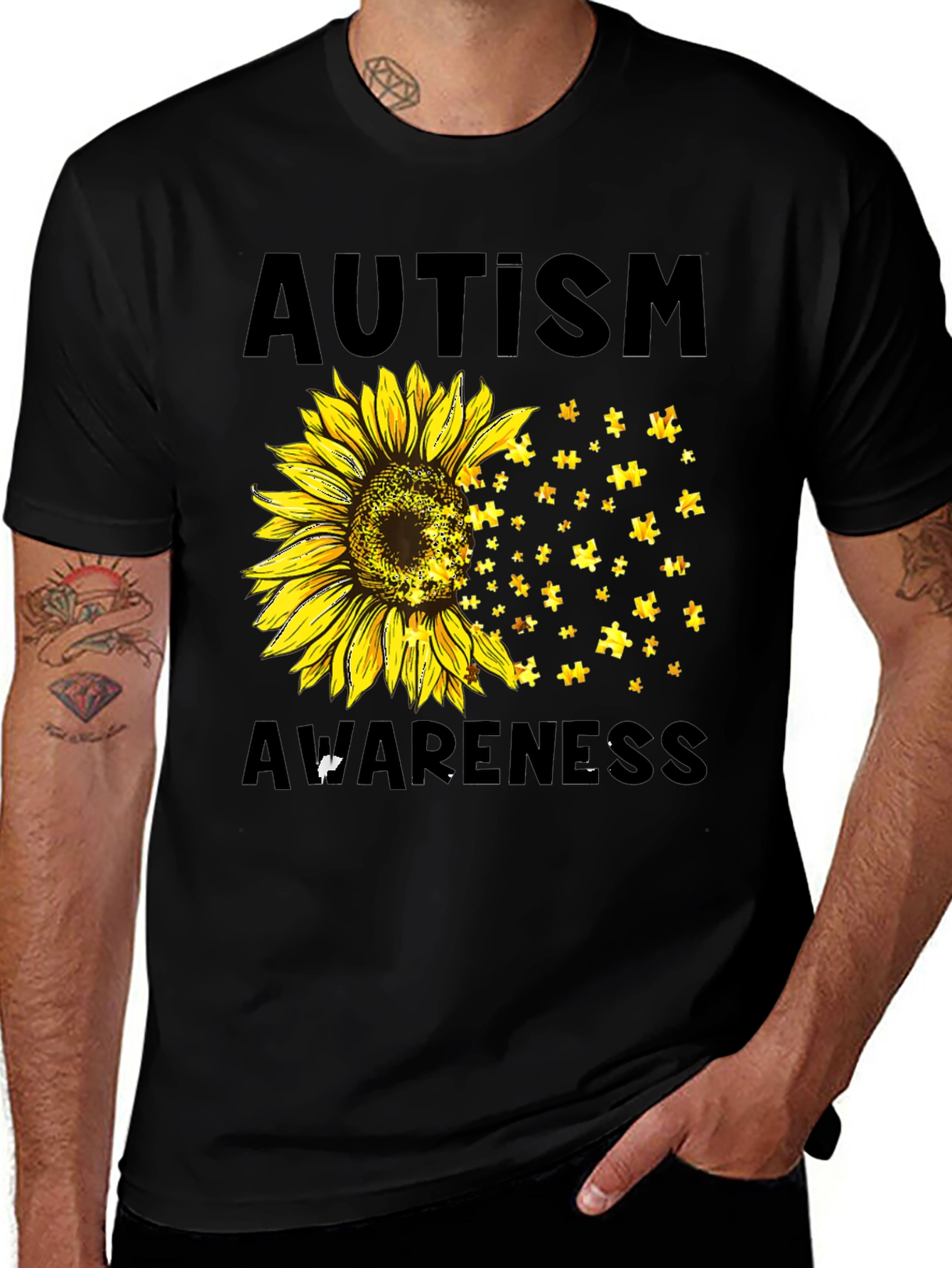 Autism Awareness Sunflower Graphic Tee