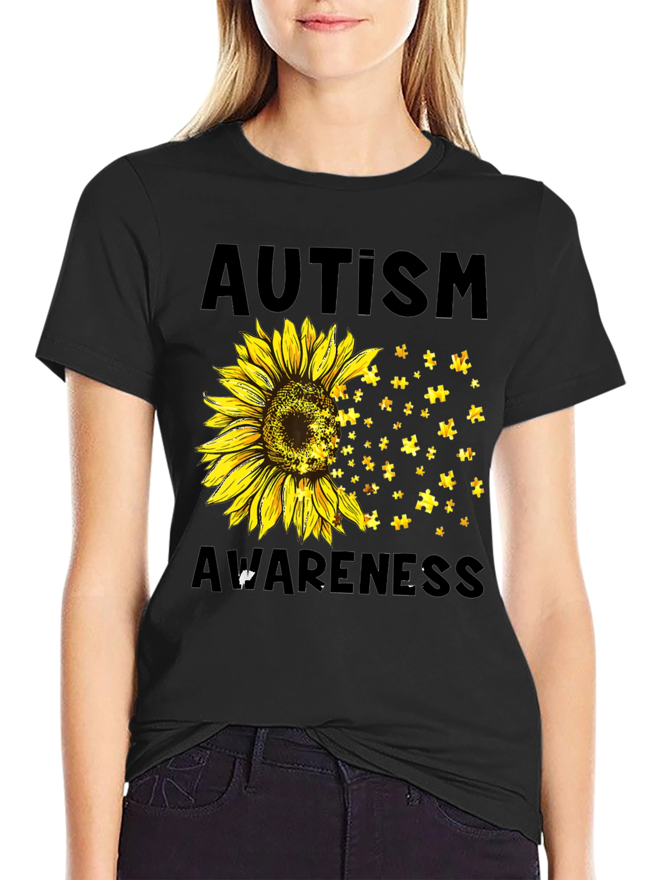 Autism Awareness Sunflower Graphic Tee