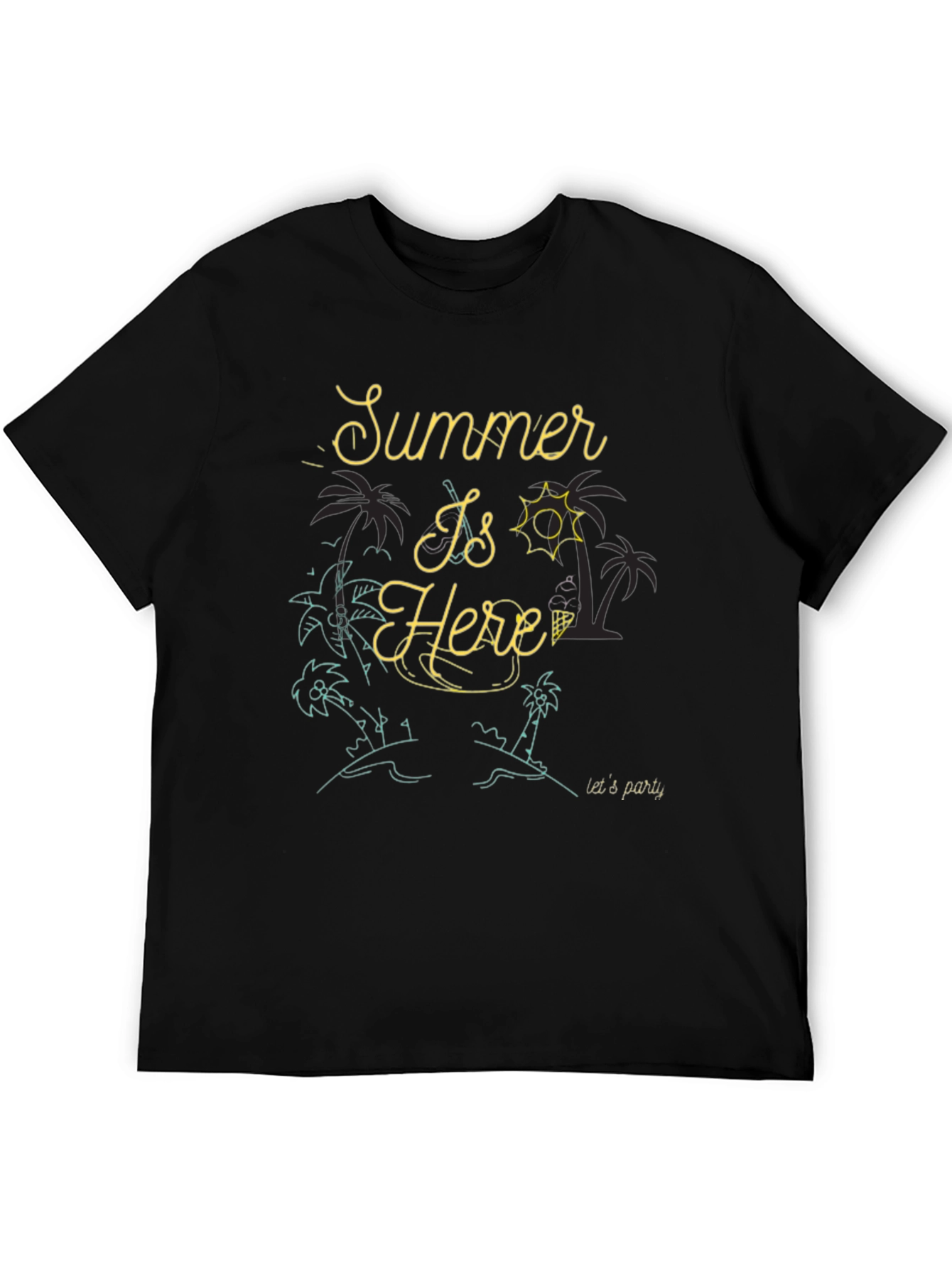Summer Is Here Black Graphic Tee