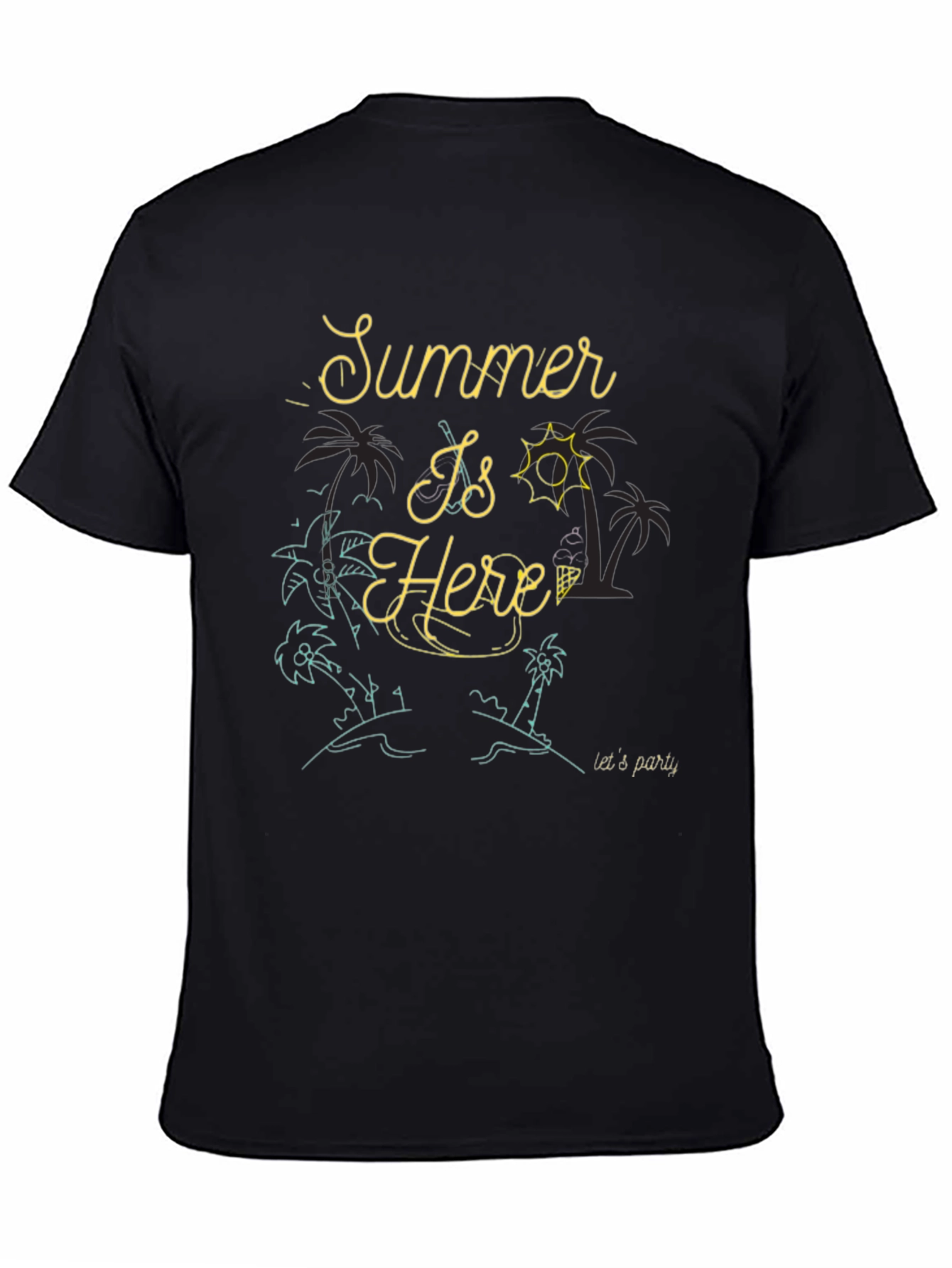 Summer Is Here Black Graphic Tee