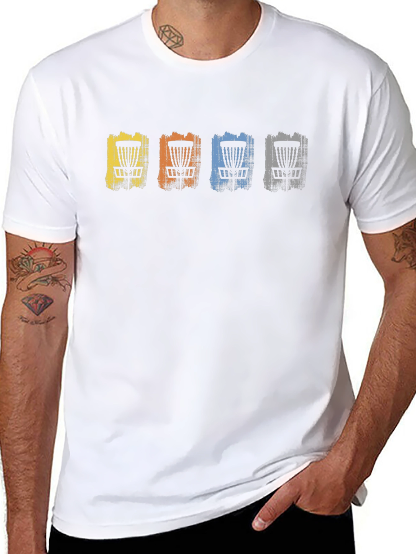 Disc Golf Basket T-Shirt - Casual Graphic Tee