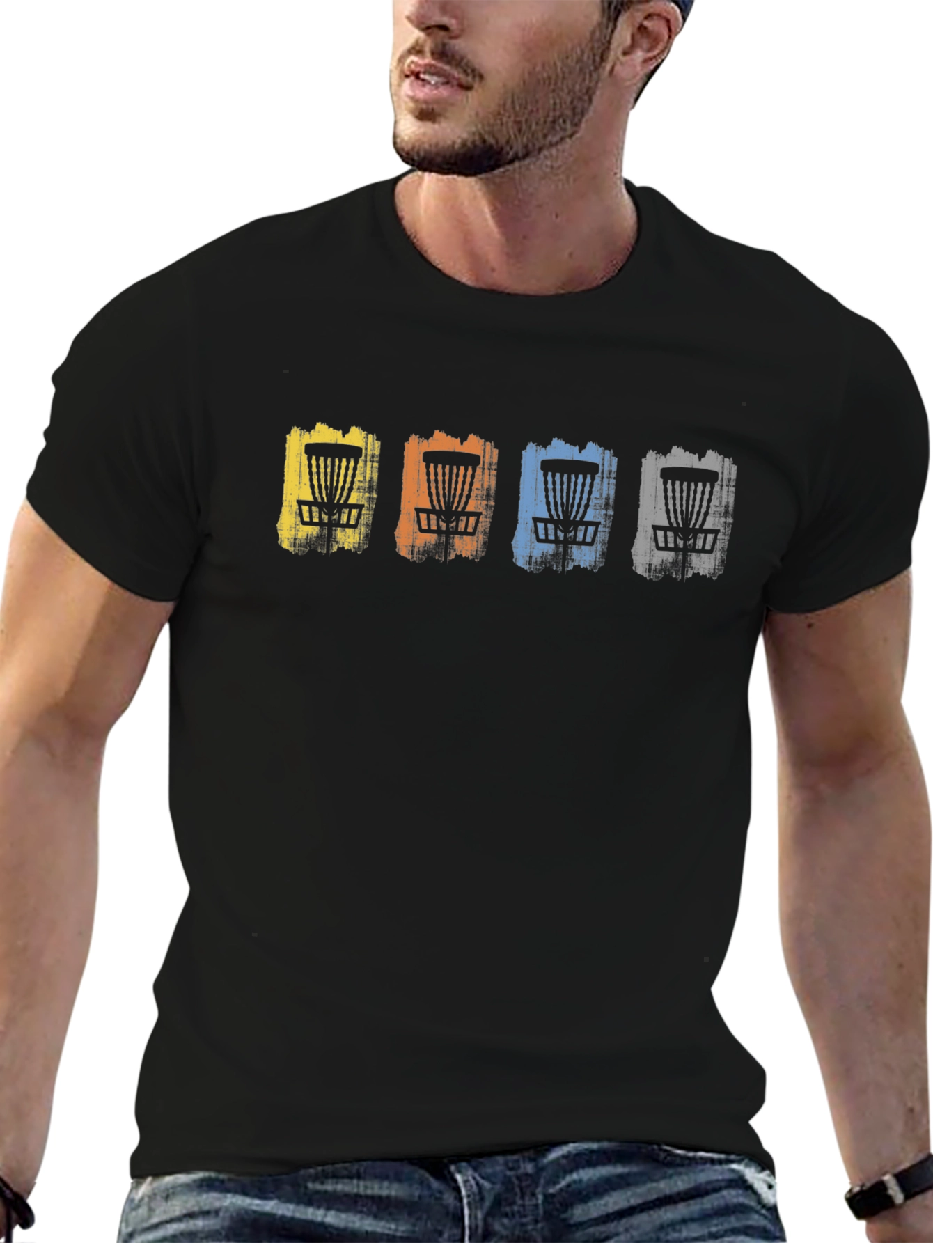 Disc Golf Basket T-Shirt - Casual Graphic Tee