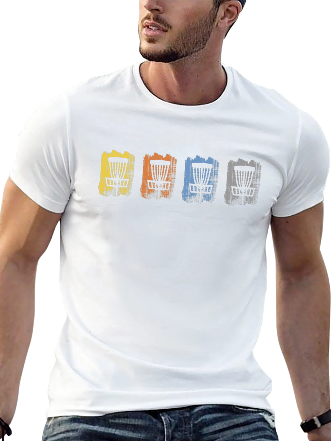 Disc Golf Basket T-Shirt - Casual Graphic Tee