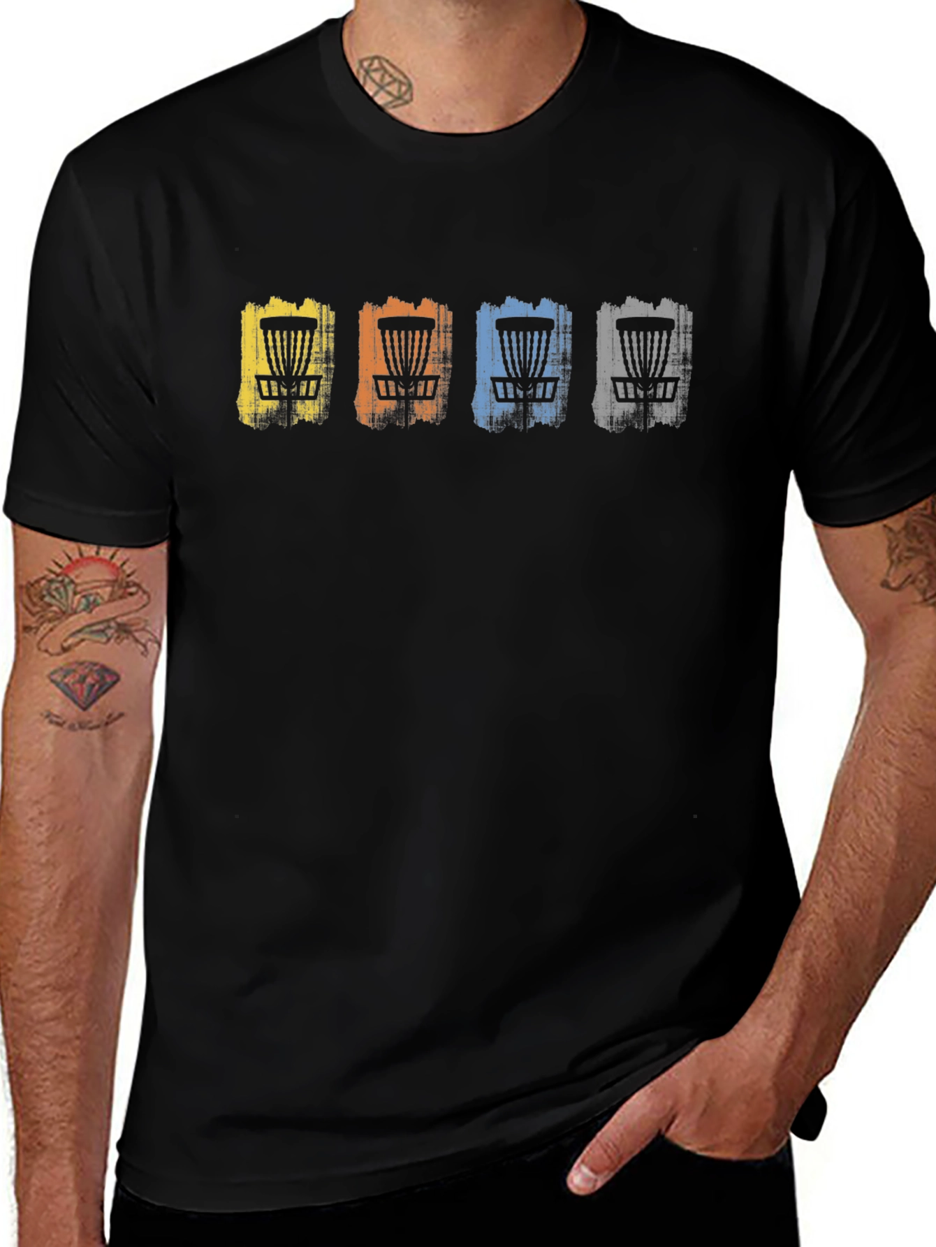 Disc Golf Basket T-Shirt - Casual Graphic Tee