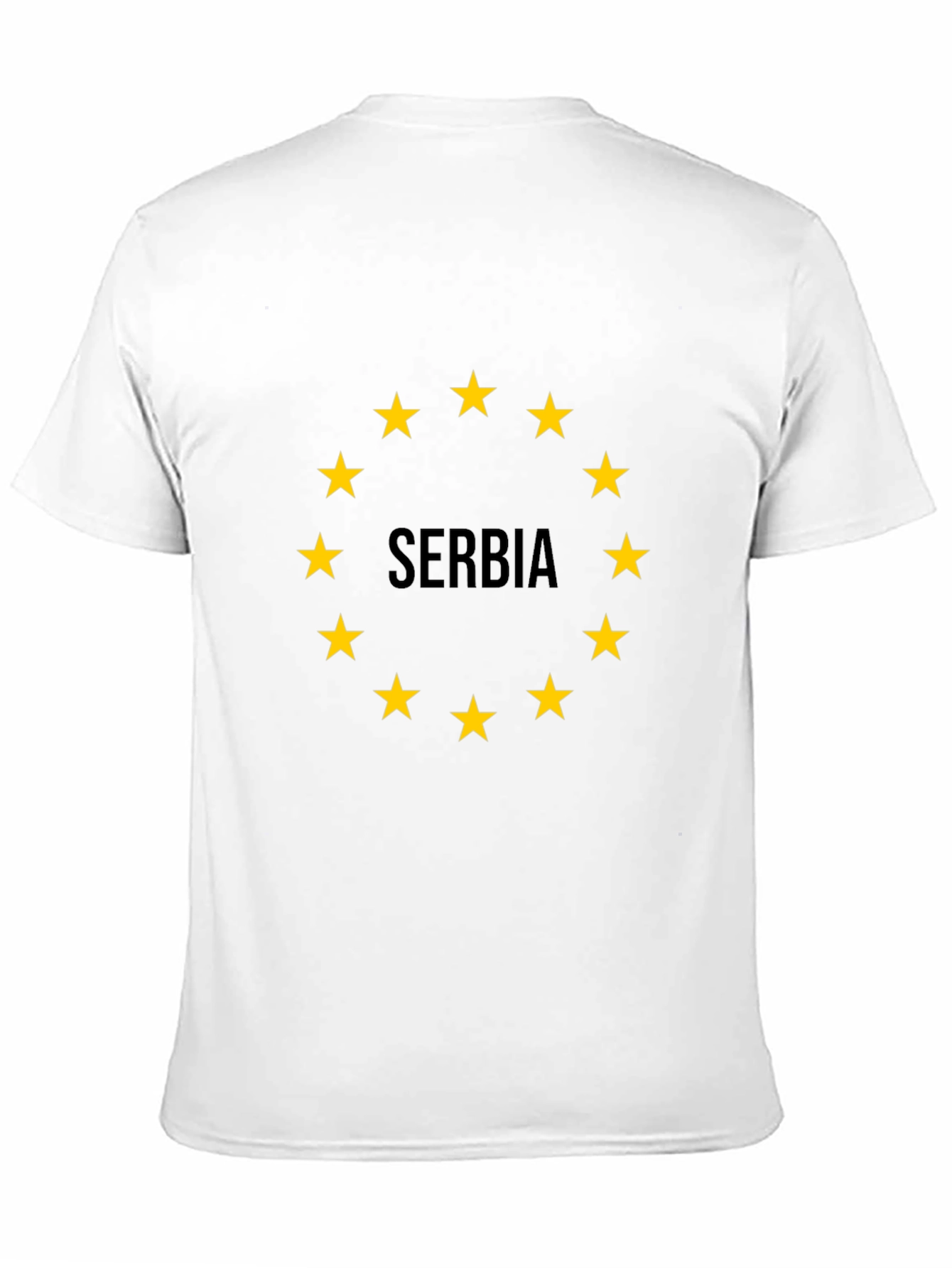 Serbia Flag Star Circle Black T-Shirt