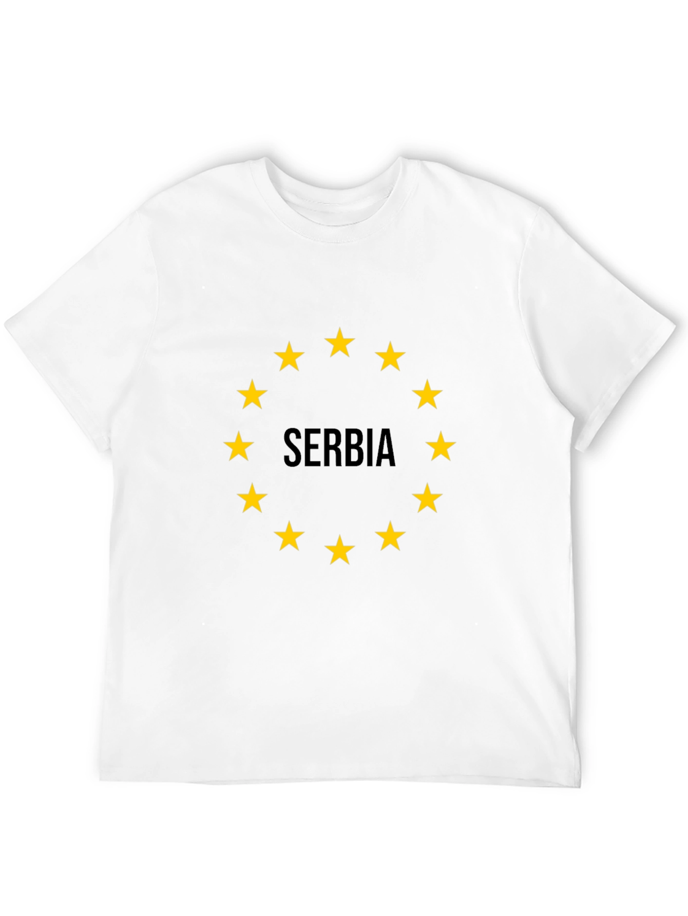 Serbia Flag Star Circle Black T-Shirt