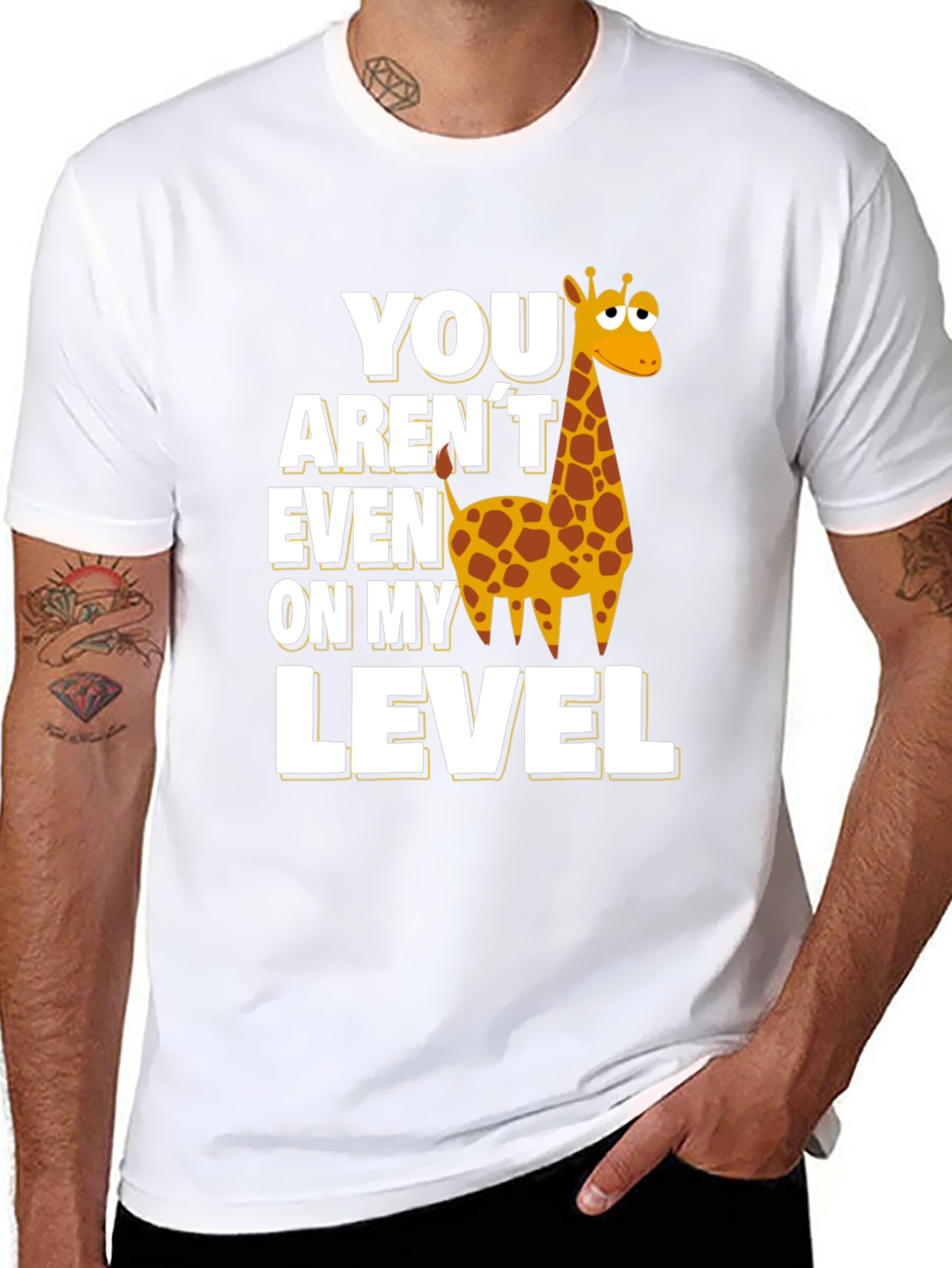 Funny Giraffe Level T-Shirt - Black