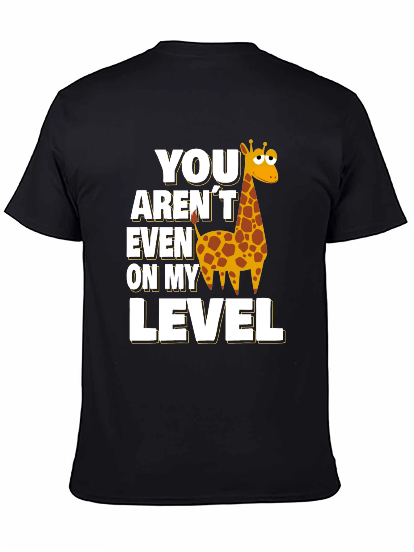 Funny Giraffe Level T-Shirt - Black