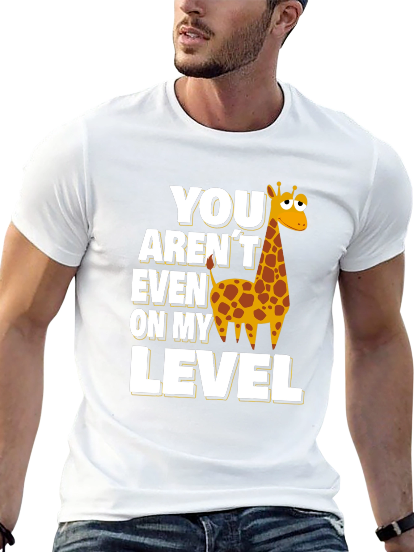 Funny Giraffe Level T-Shirt - Black