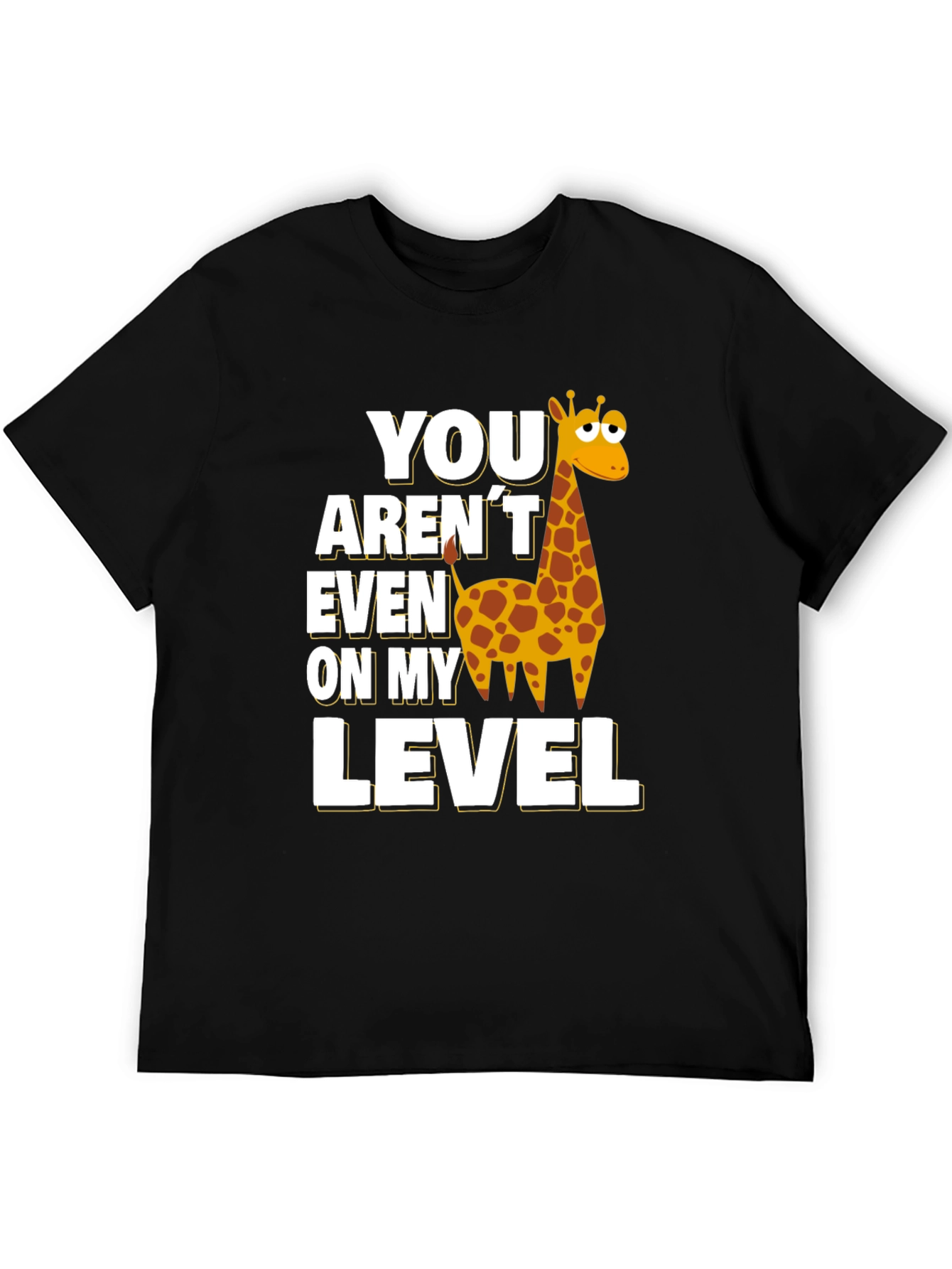 Funny Giraffe Level T-Shirt - Black