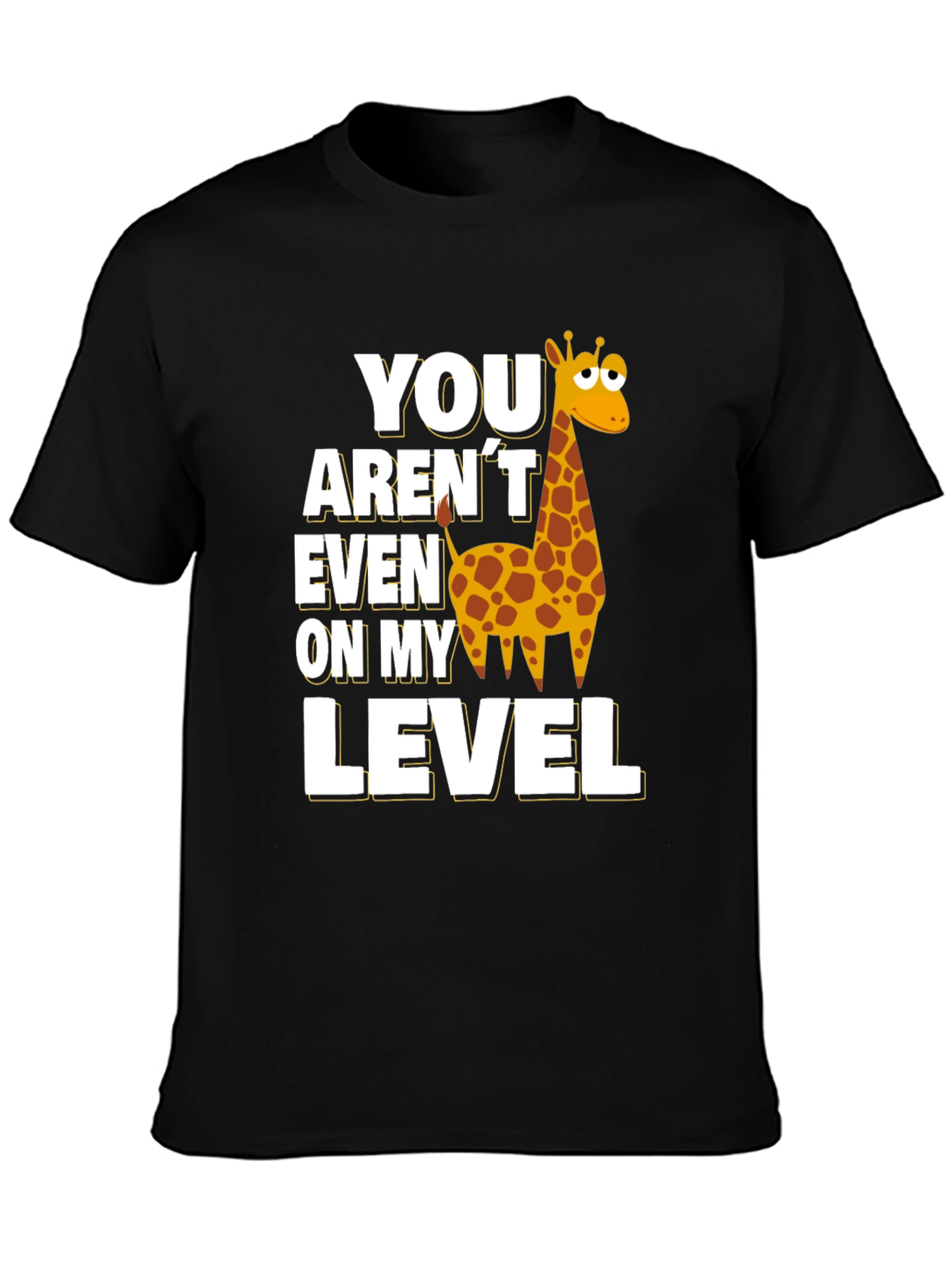 Funny Giraffe Level T-Shirt - Black