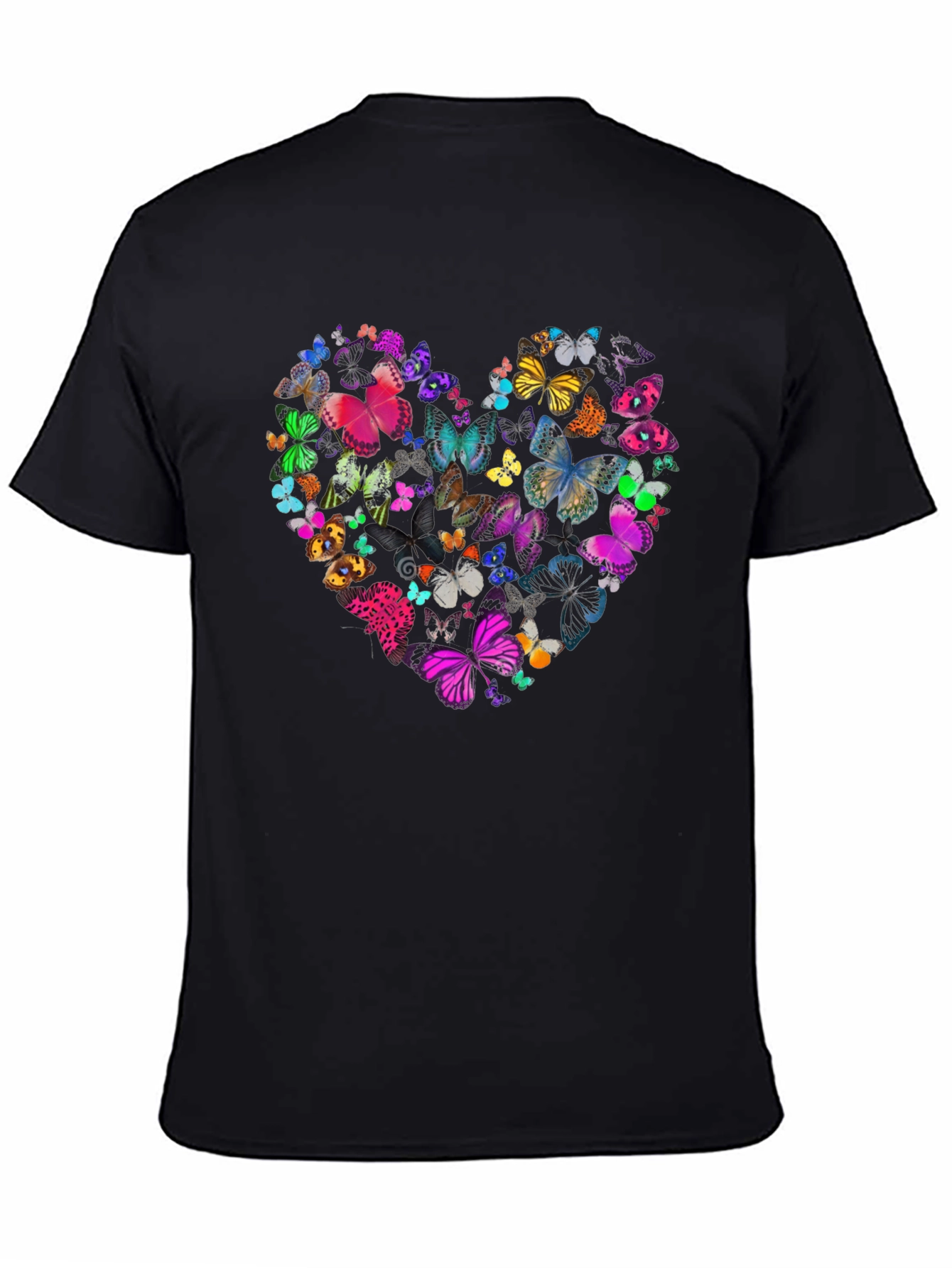Butterfly Heart Graphic Tee - Mens Black T-Shirt