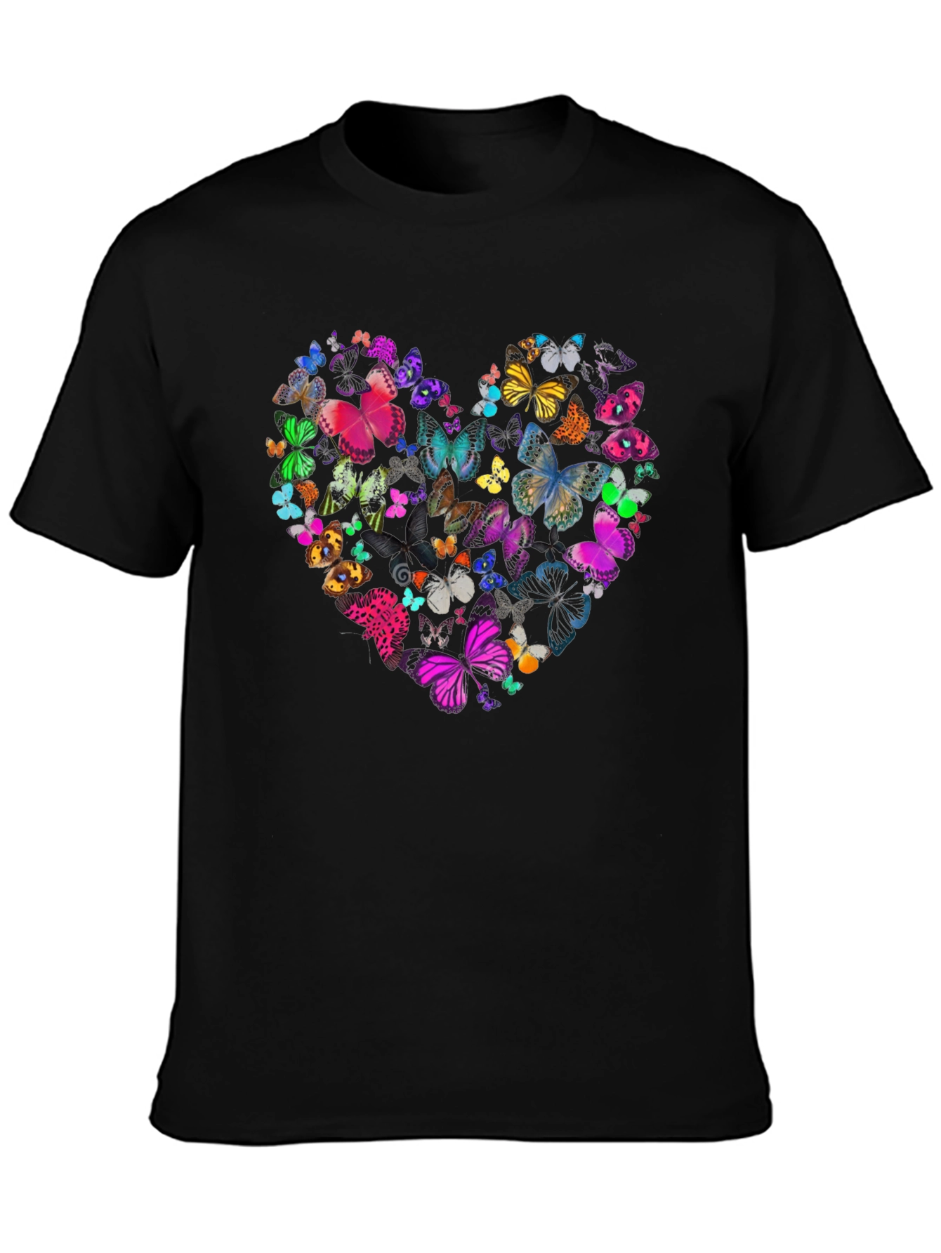 Butterfly Heart Graphic Tee - Mens Black T-Shirt
