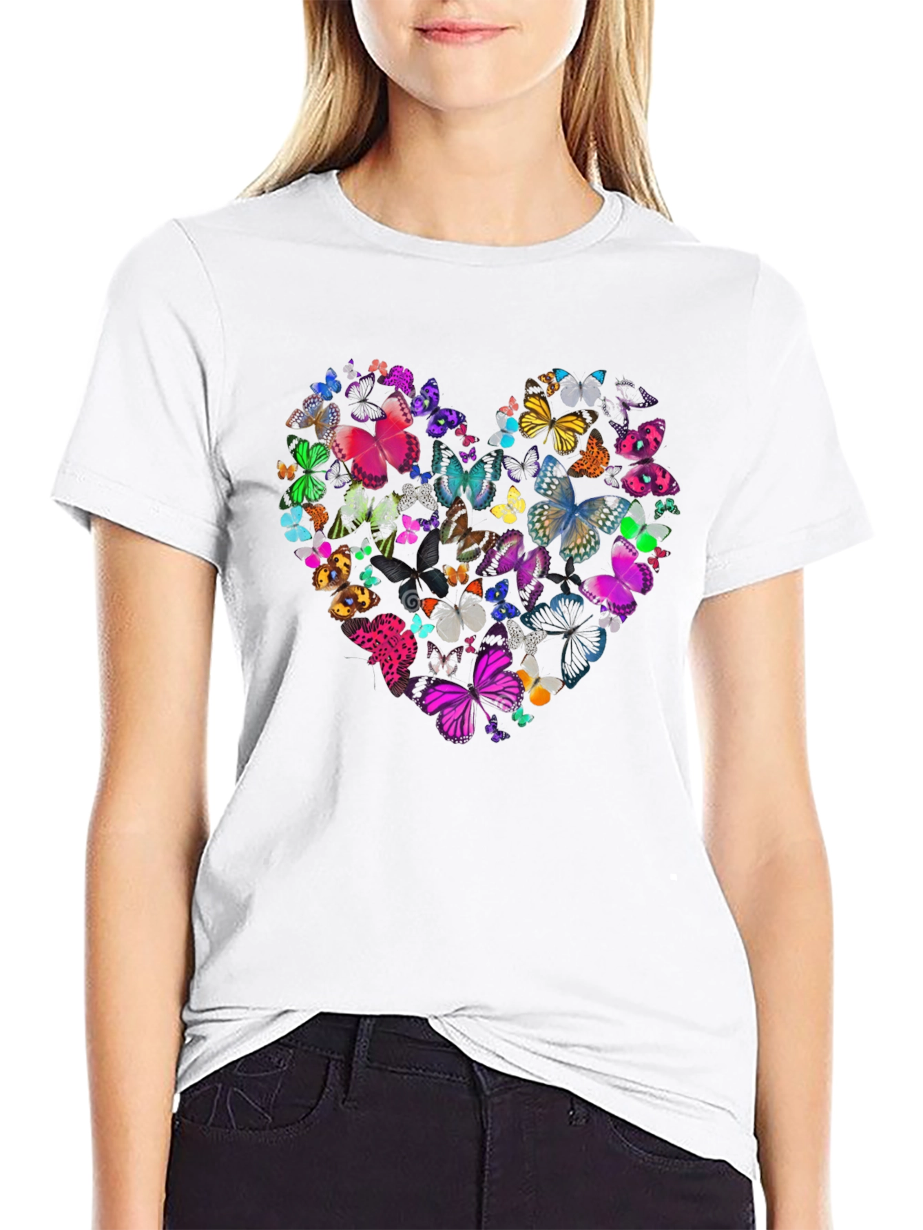 Butterfly Heart Graphic Tee - Mens Black T-Shirt