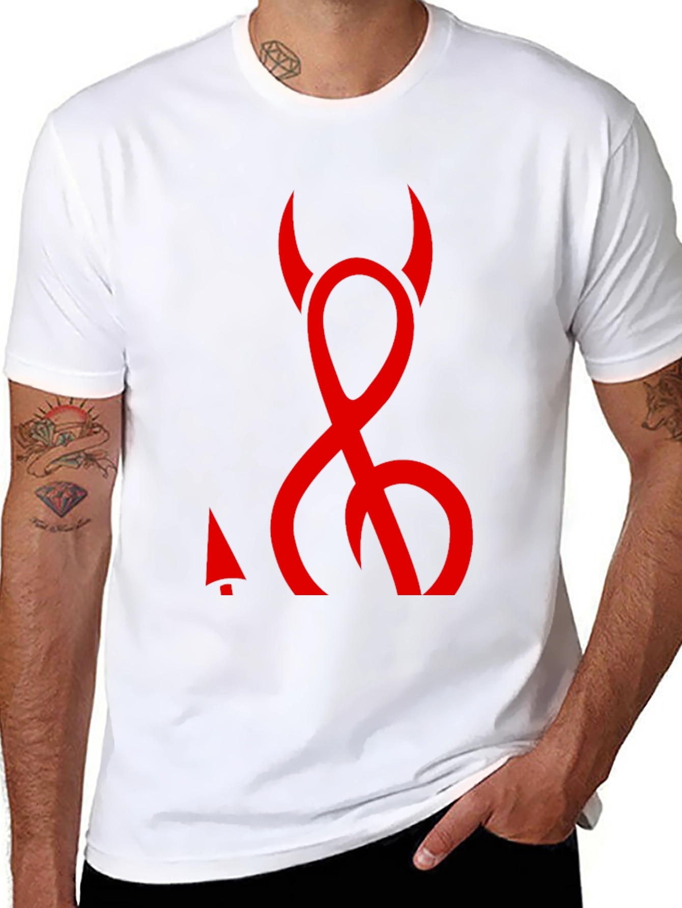 Devils Tail Graphic T-Shirt - Black Crew Neck Tee