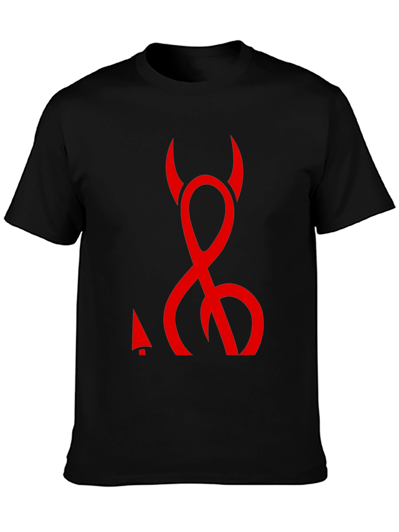 Devils Tail Graphic T-Shirt - Black Crew Neck Tee