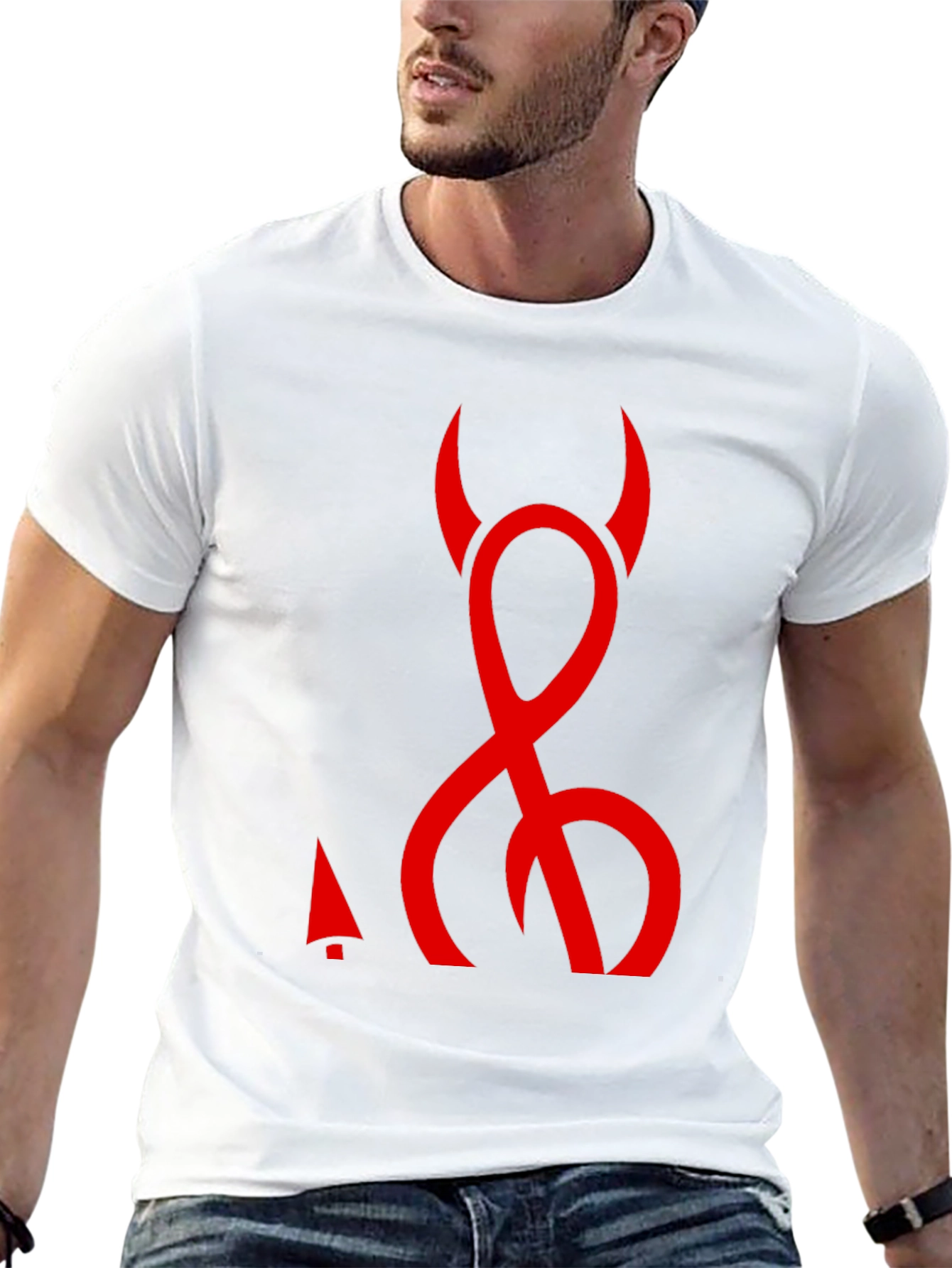 Devils Tail Graphic T-Shirt - Black Crew Neck Tee