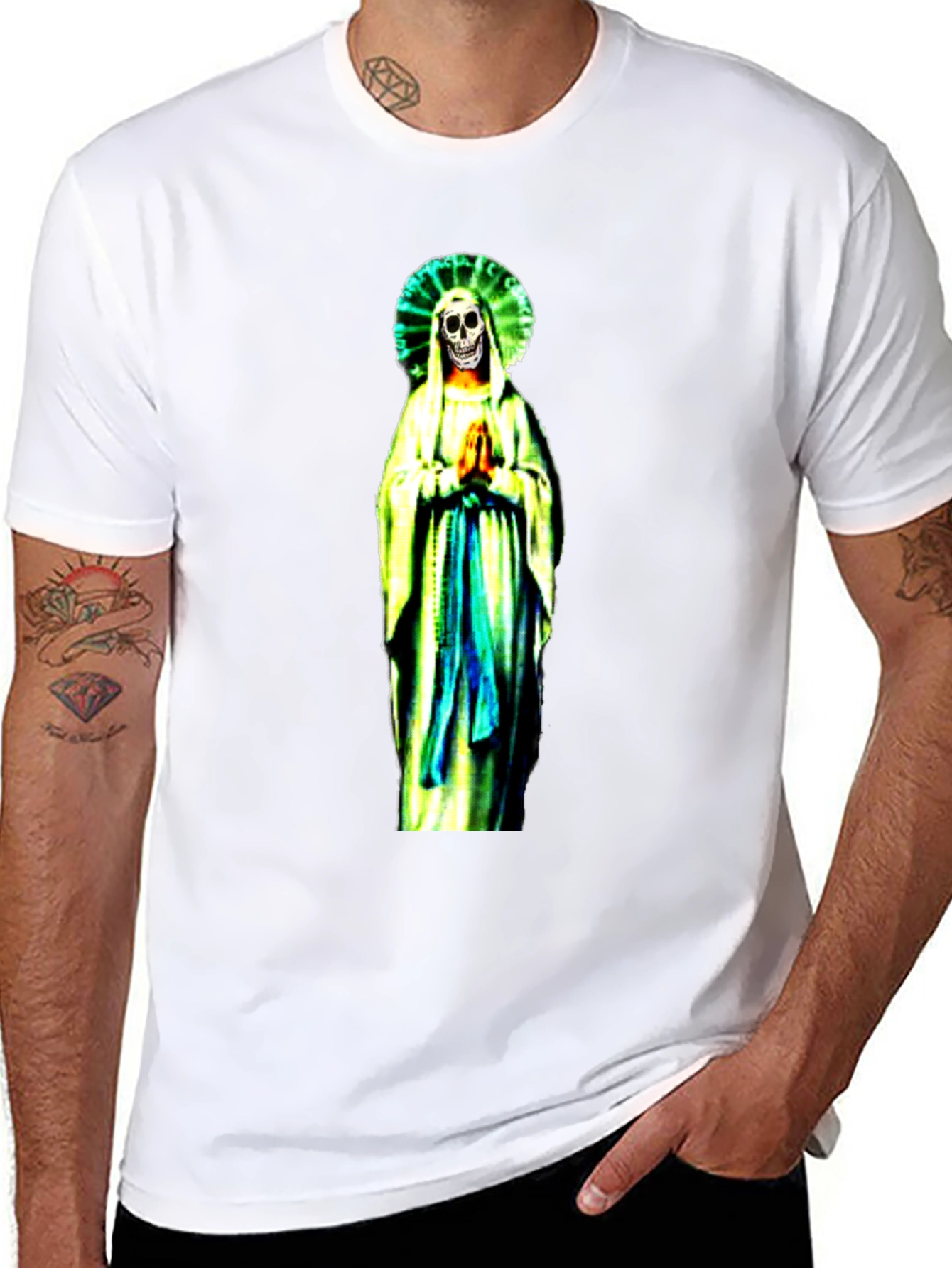 Grim Reaper Virgin Mary T-Shirt - Black