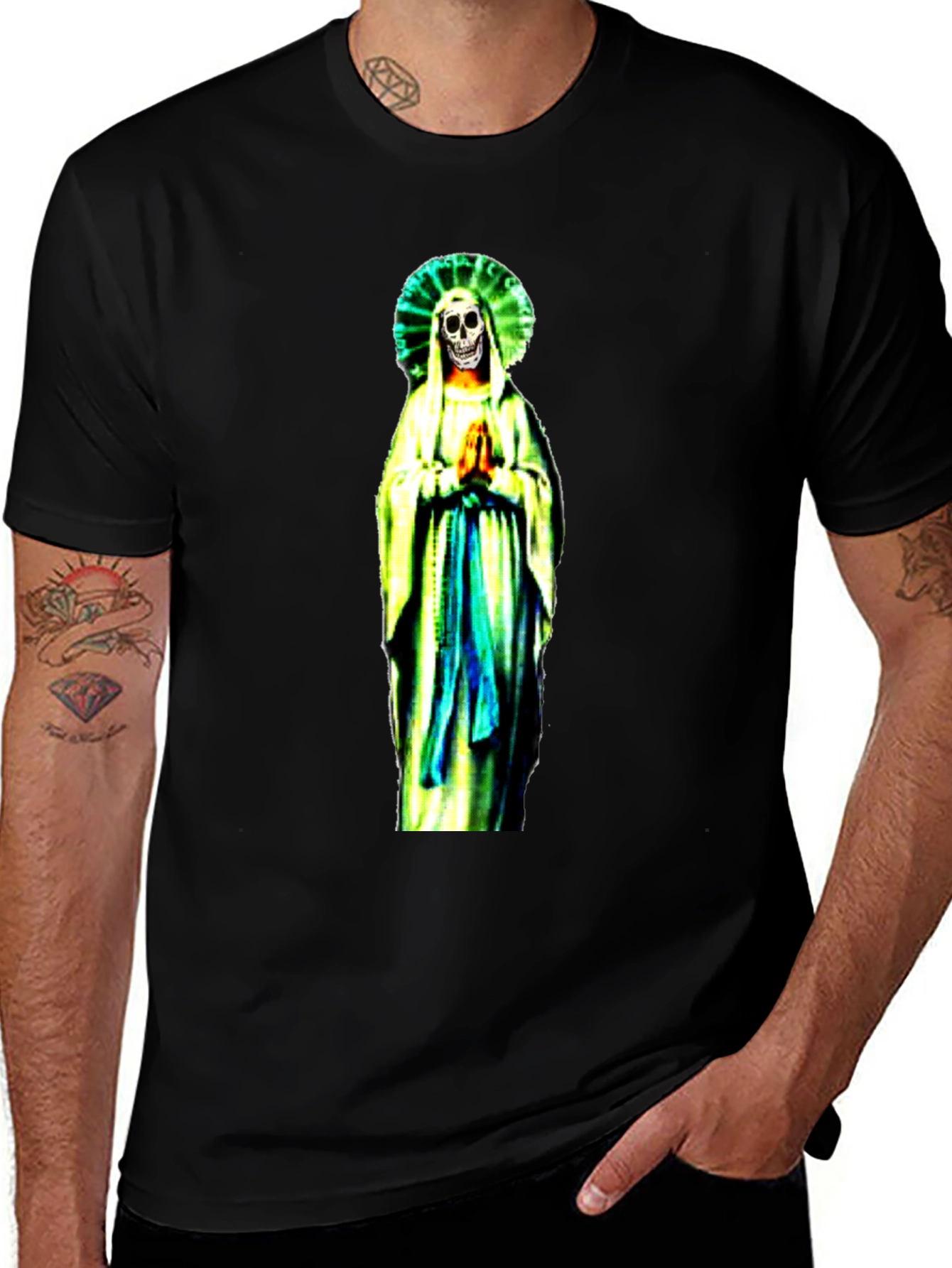 Grim Reaper Virgin Mary T-Shirt - Black