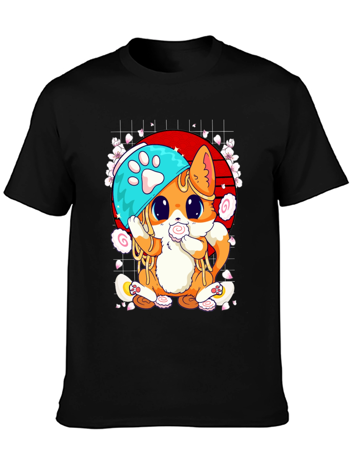 Cute Ramen Cat Graphic Tee