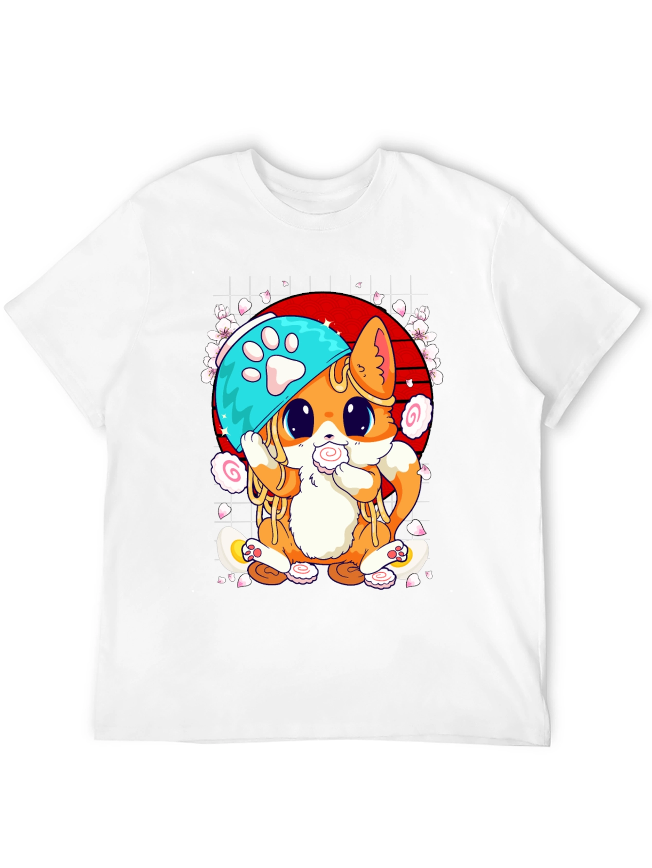 Cute Ramen Cat Graphic Tee