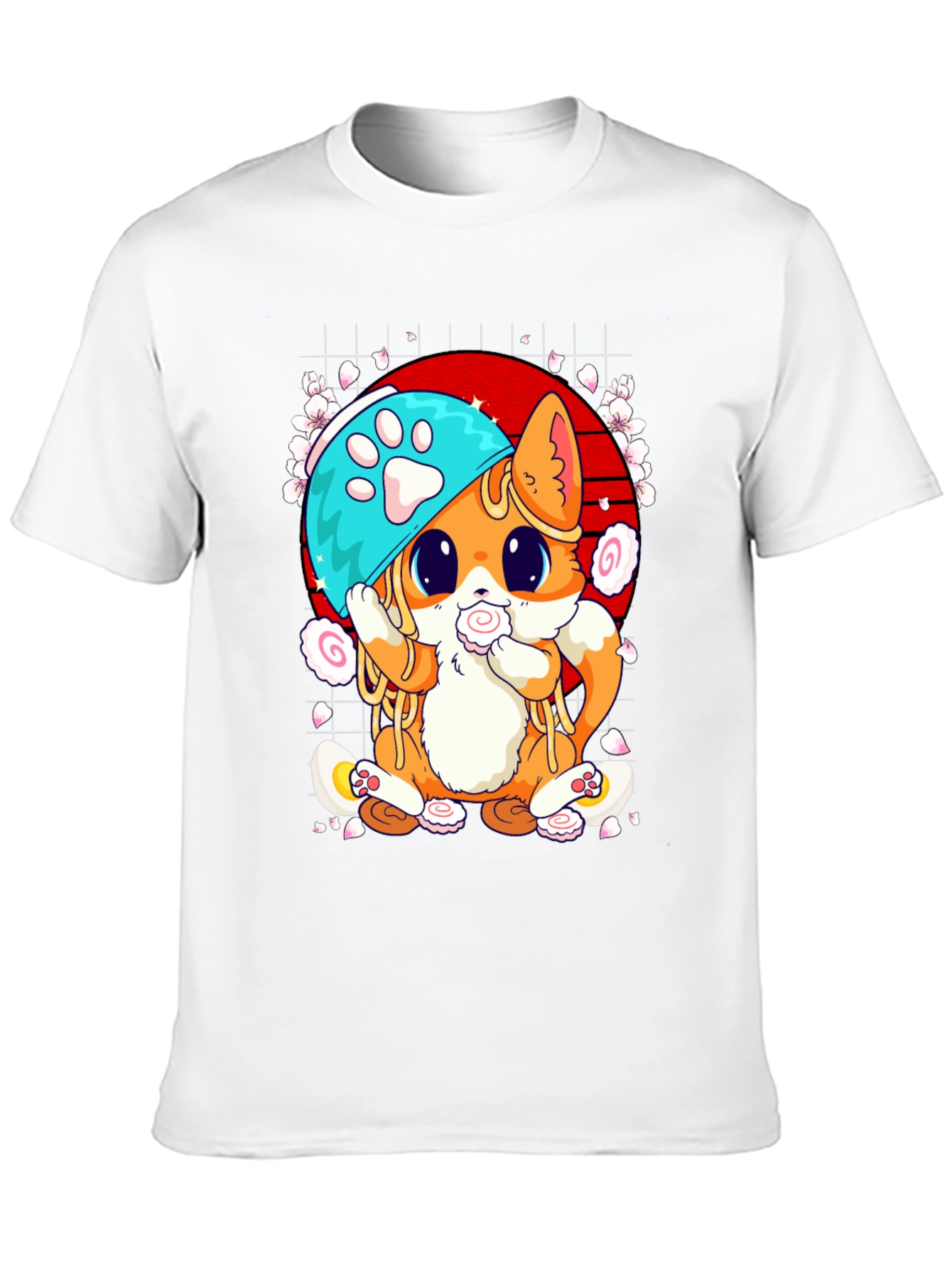 Cute Ramen Cat Graphic Tee
