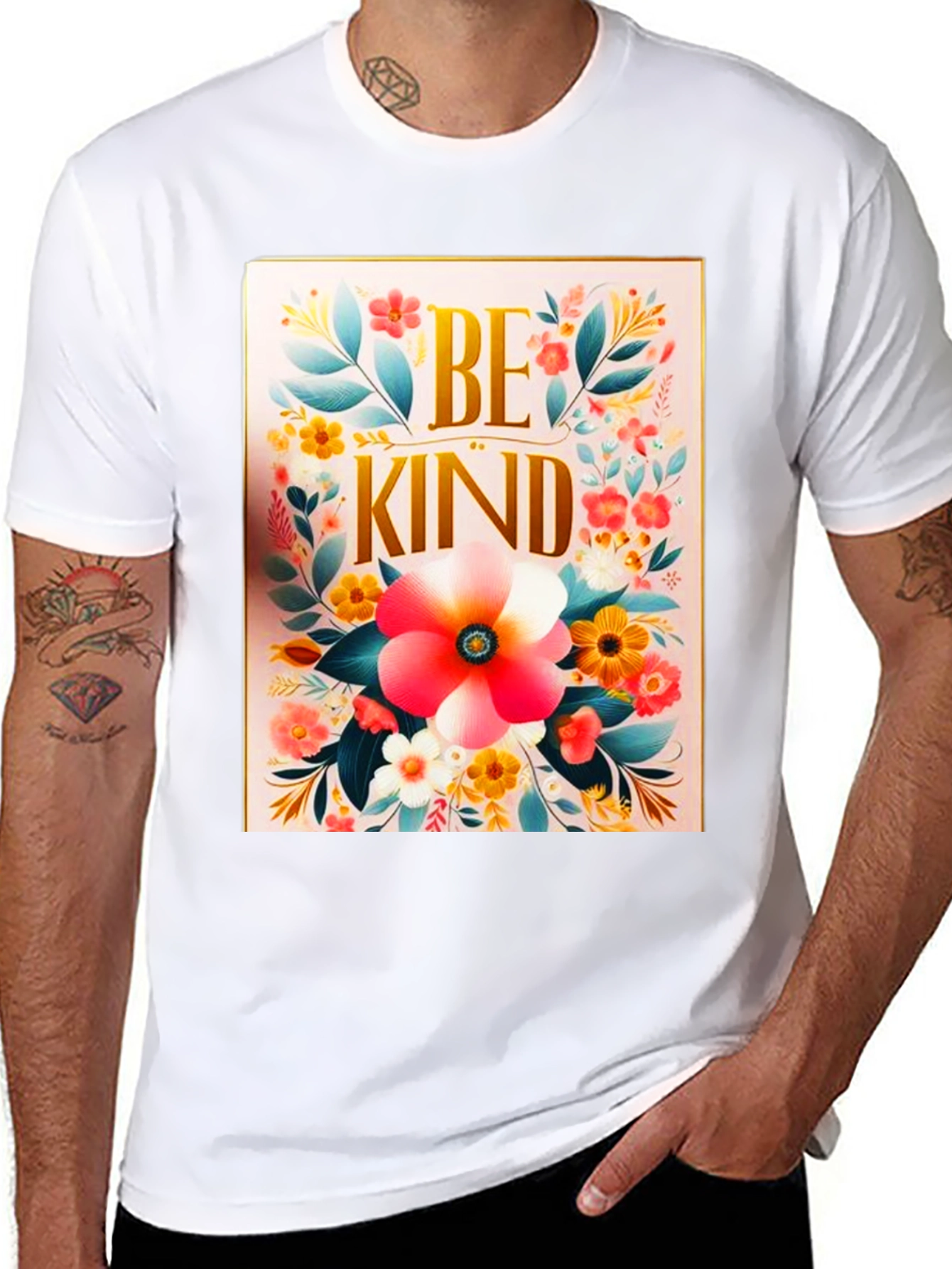 Be Kind Floral T-Shirt - Positive Message Tee