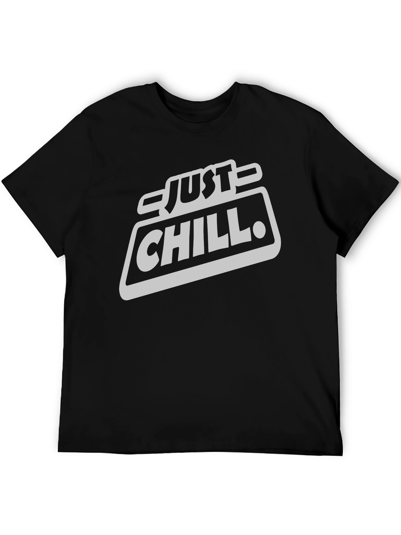 Just Chill Black Graphic T-Shirt - Casual Wear